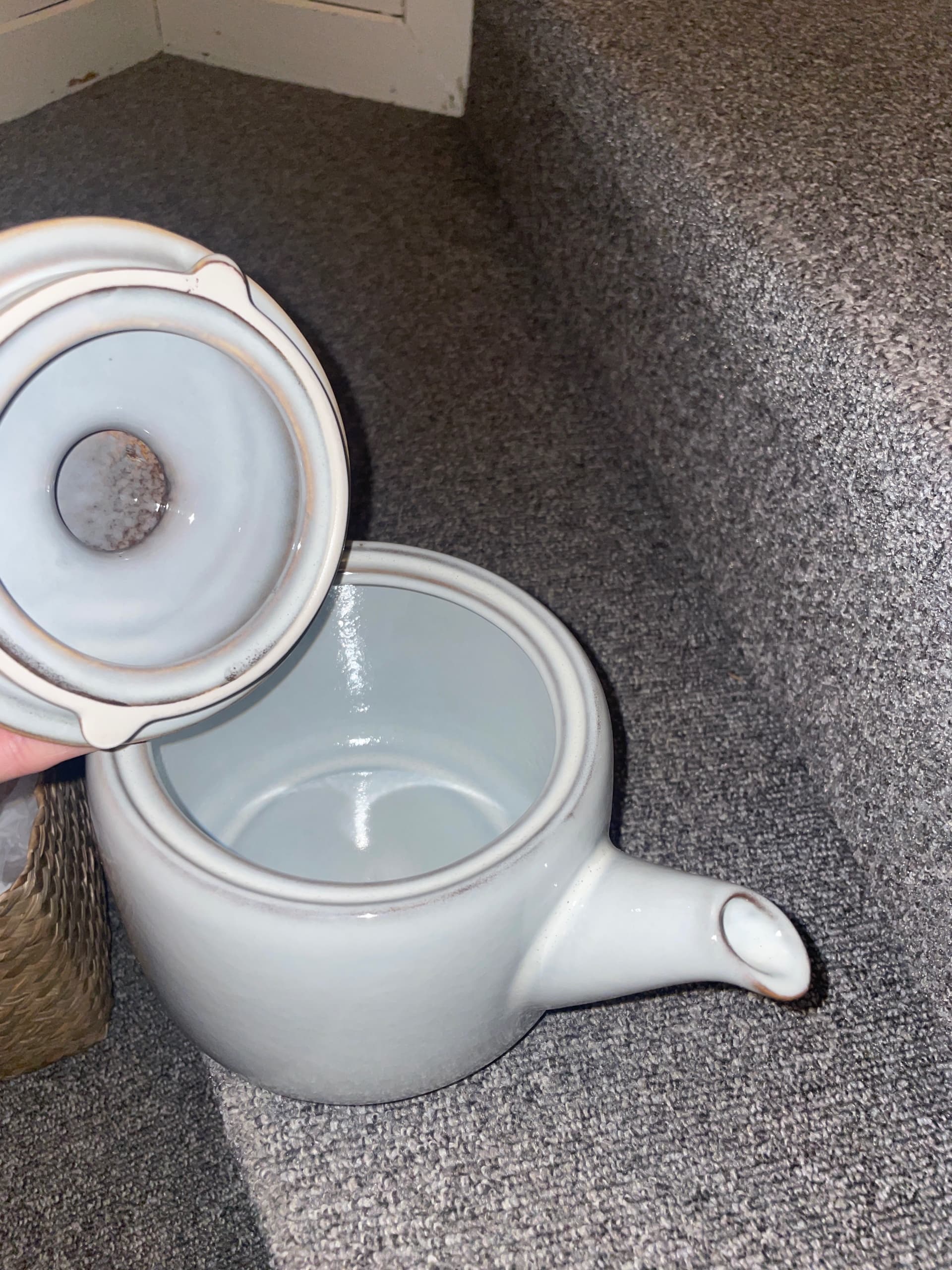GLADELIG teapot, grey, 1.2 l