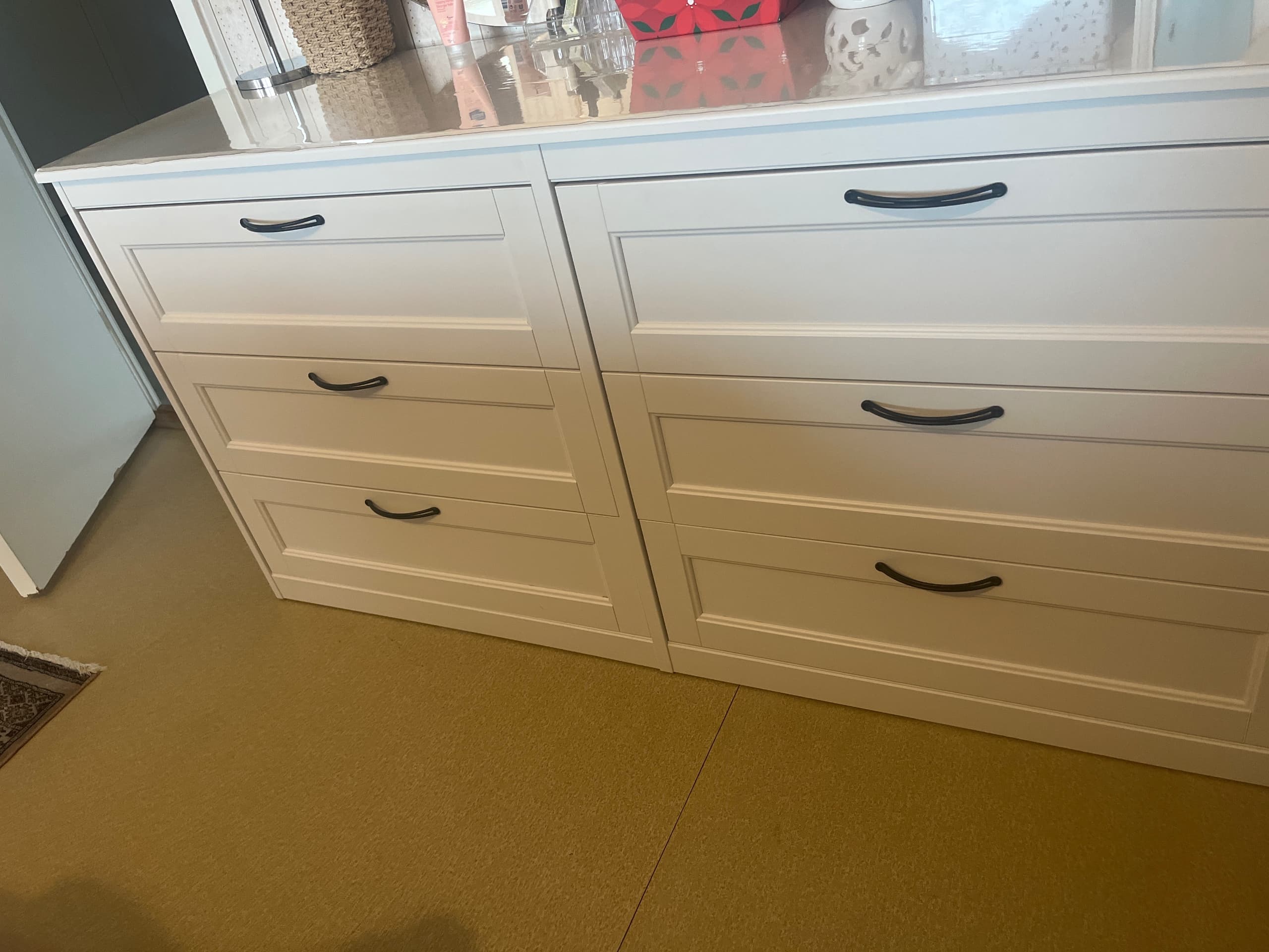 SONGESAND chest of 6 drawers, white, 161x81 cm