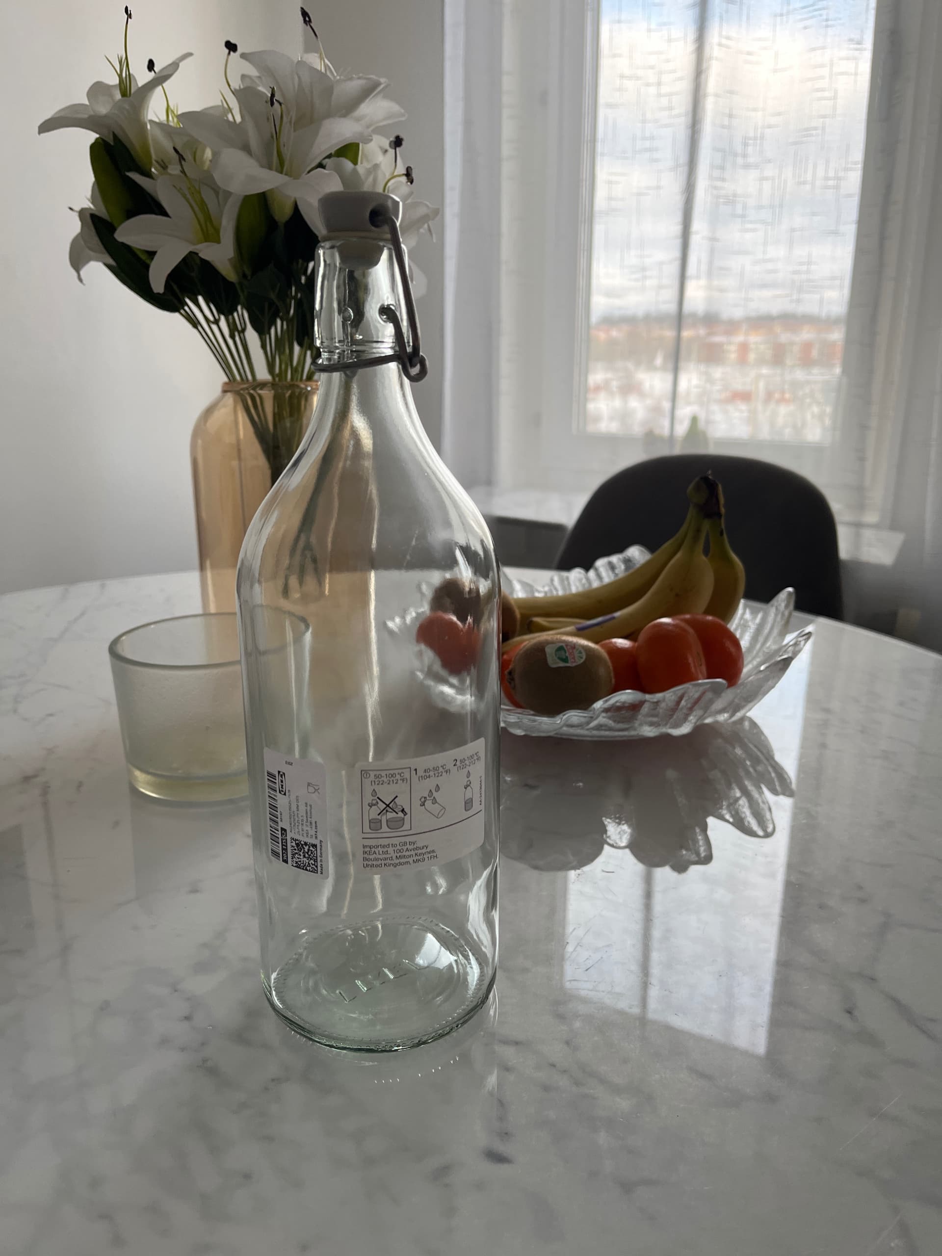KORKEN Flaska med kork, klarglas, Höjd: 29 cm