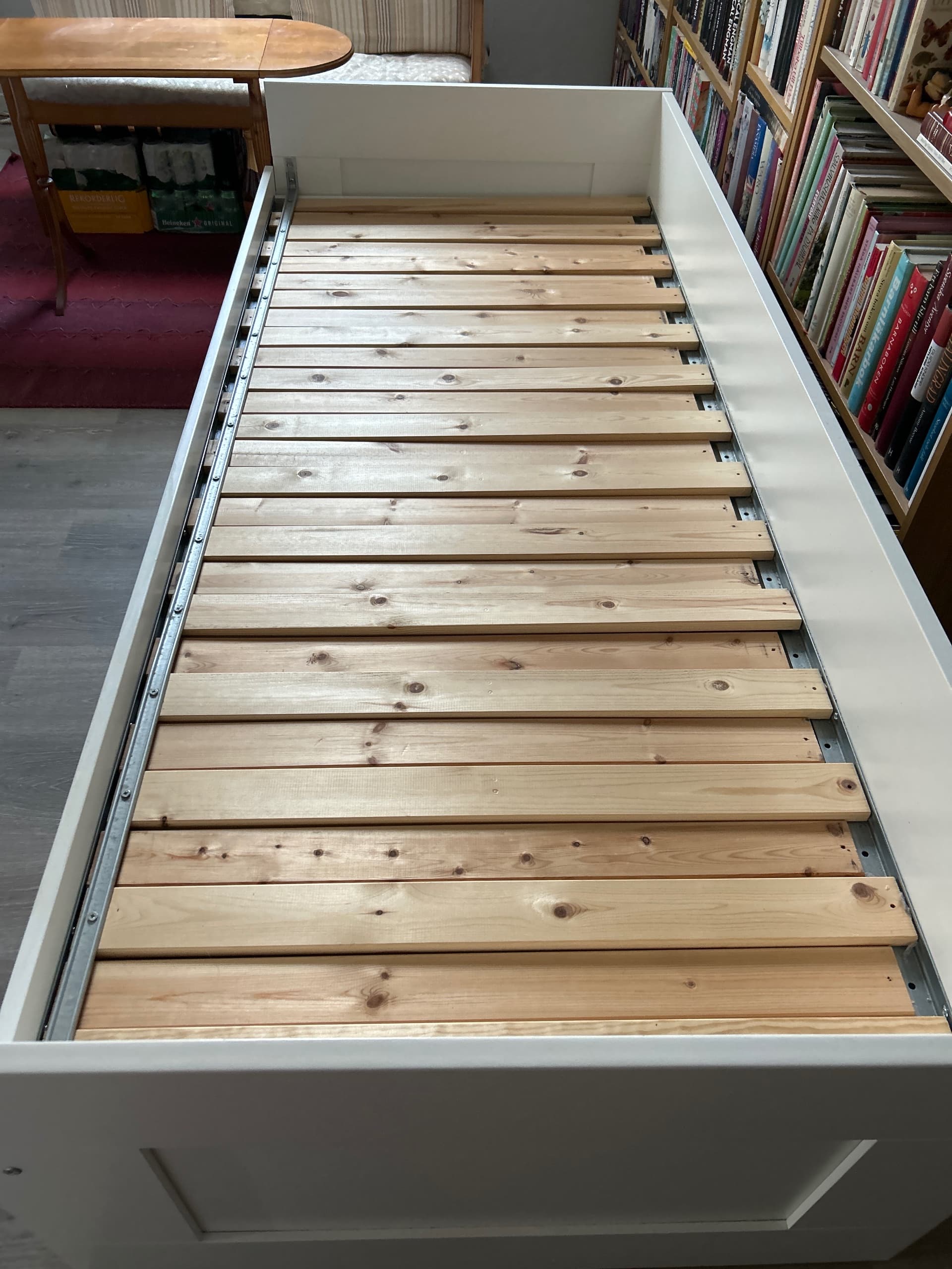 BRIMNES dagbäddstomme med 2 lådor, vit, 80x200 cm