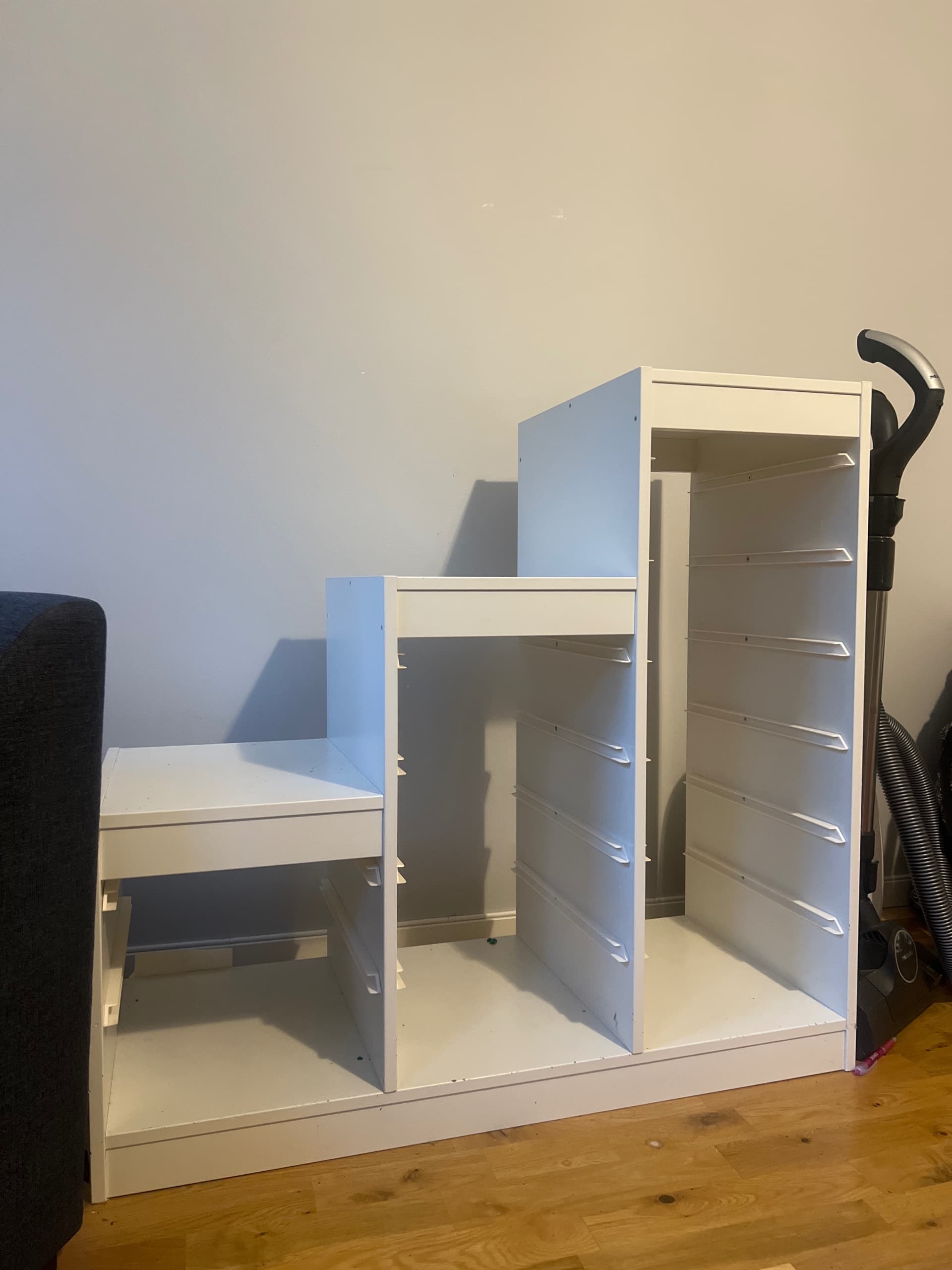 TROFAST storage combination with boxes, white/white, 99x44x94 cm