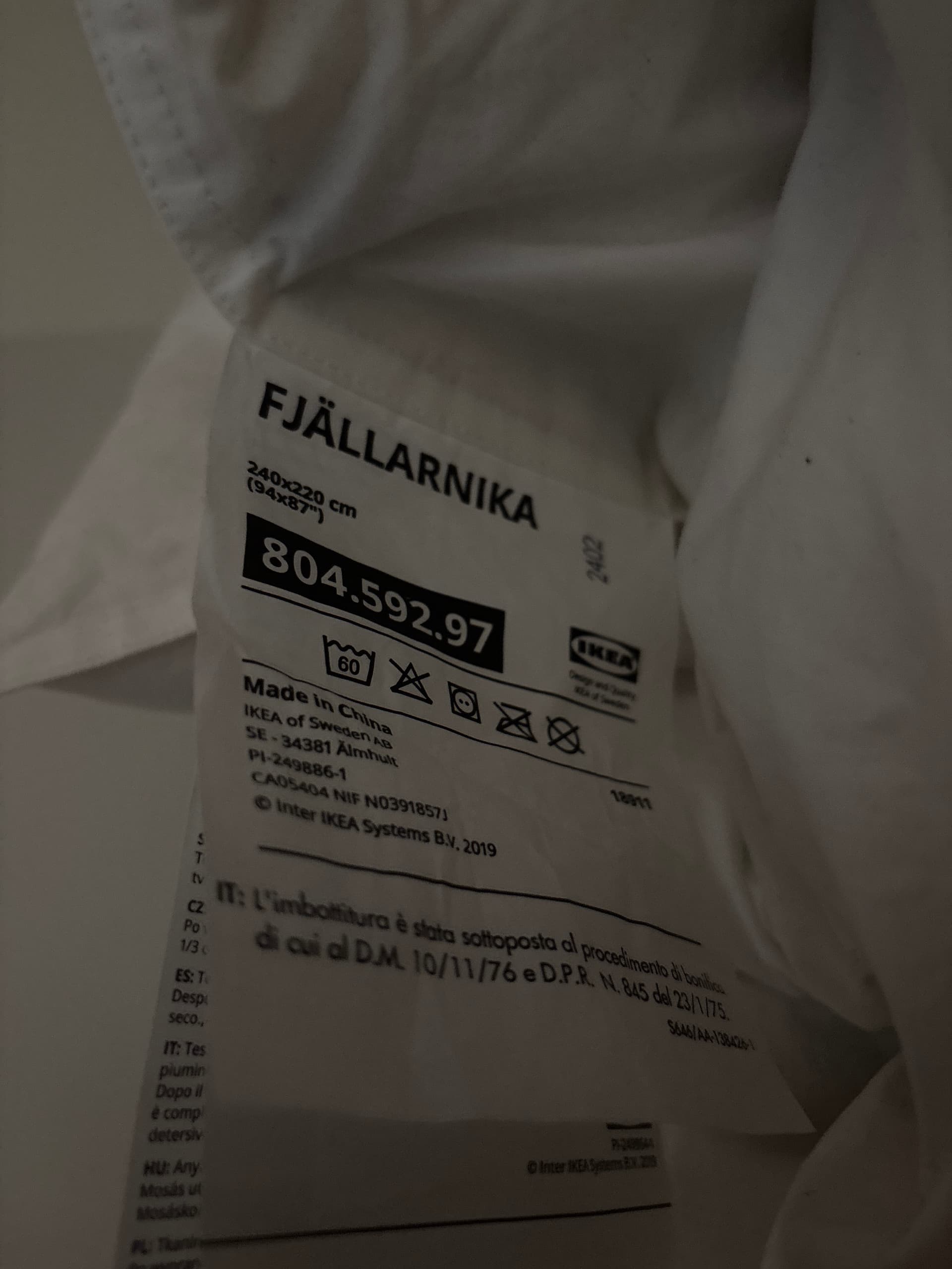 FJÄLLARNIKA duvet, light warm, 150x200 cm