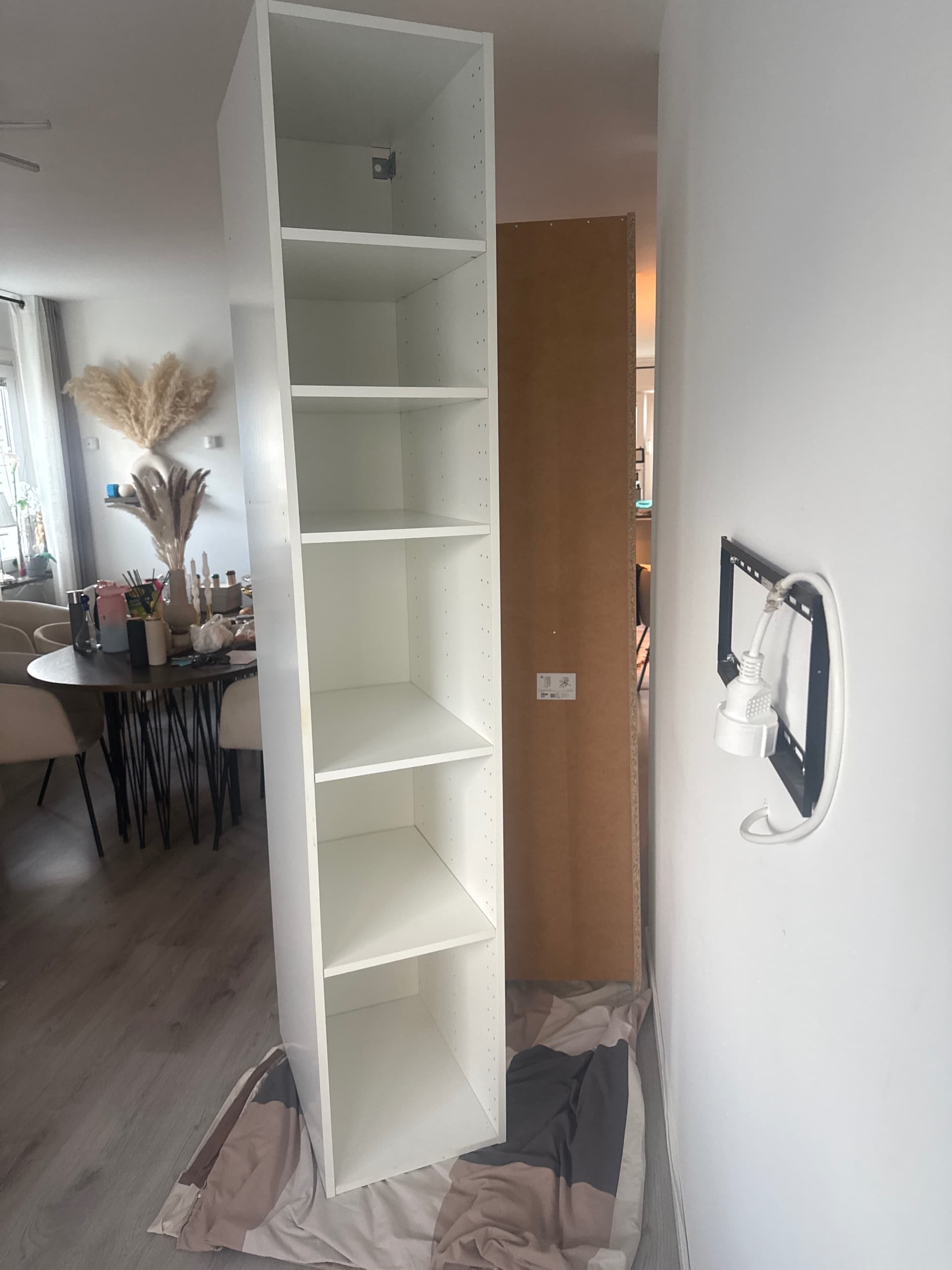 METOD high cabinet with shelves, white/Vallstena white, 40x60x200 cm