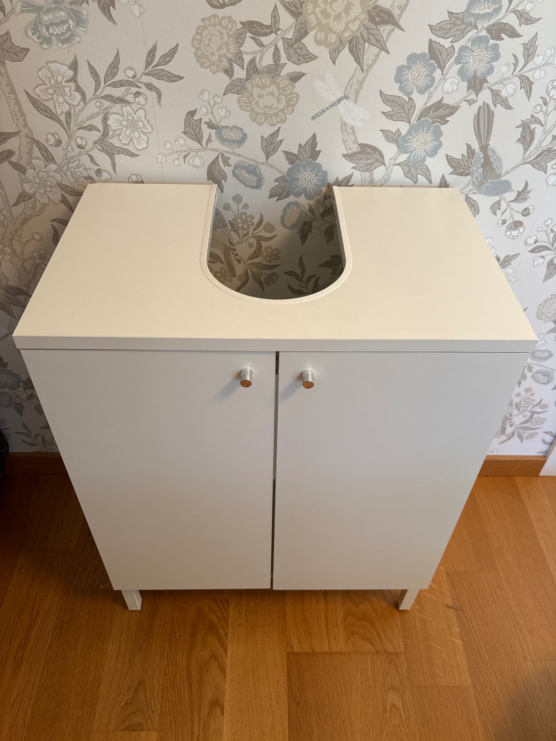 NYSJÖN wash-basin base cabinet w 2 doors, white, 50x65 cm