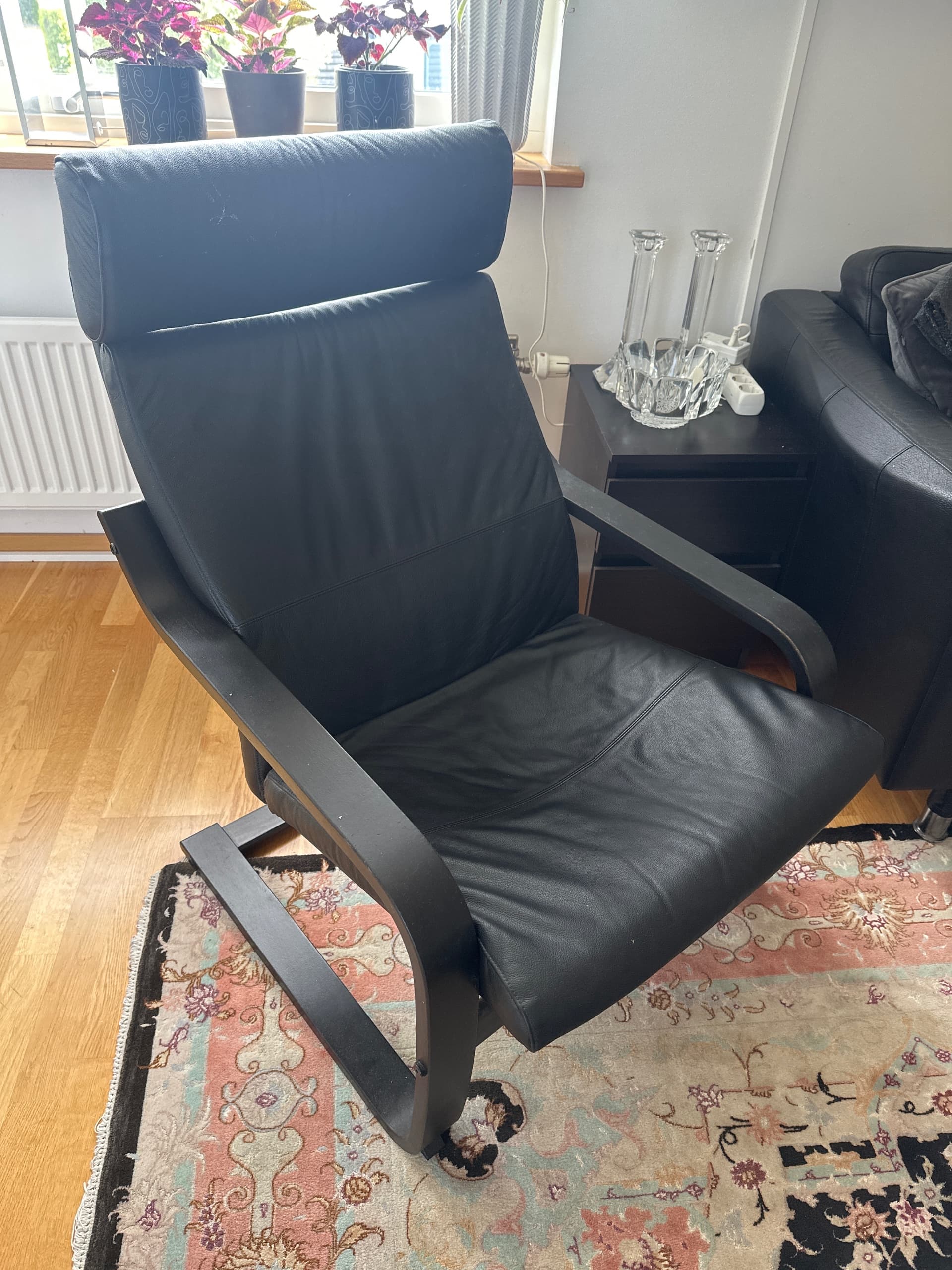 POÄNG armchair, oak/Grann black