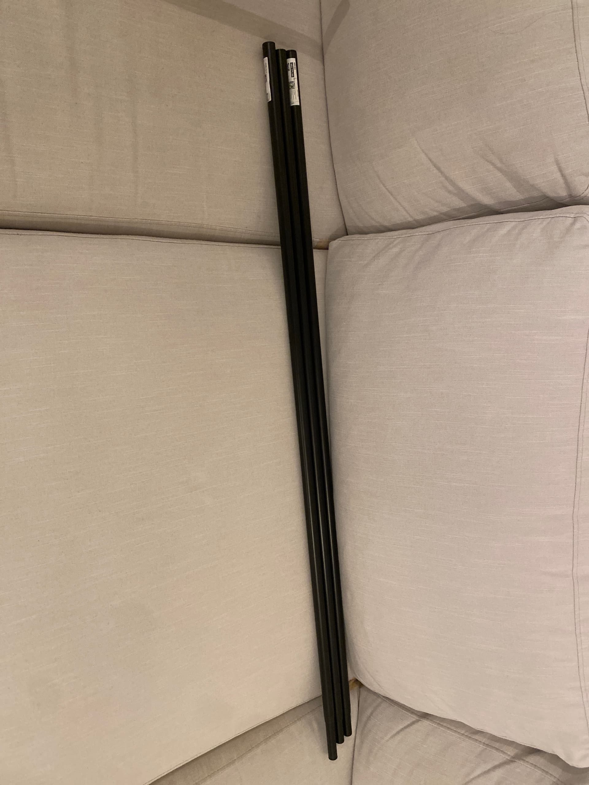 RÄCKA curtain rod, black, 120-210 cm