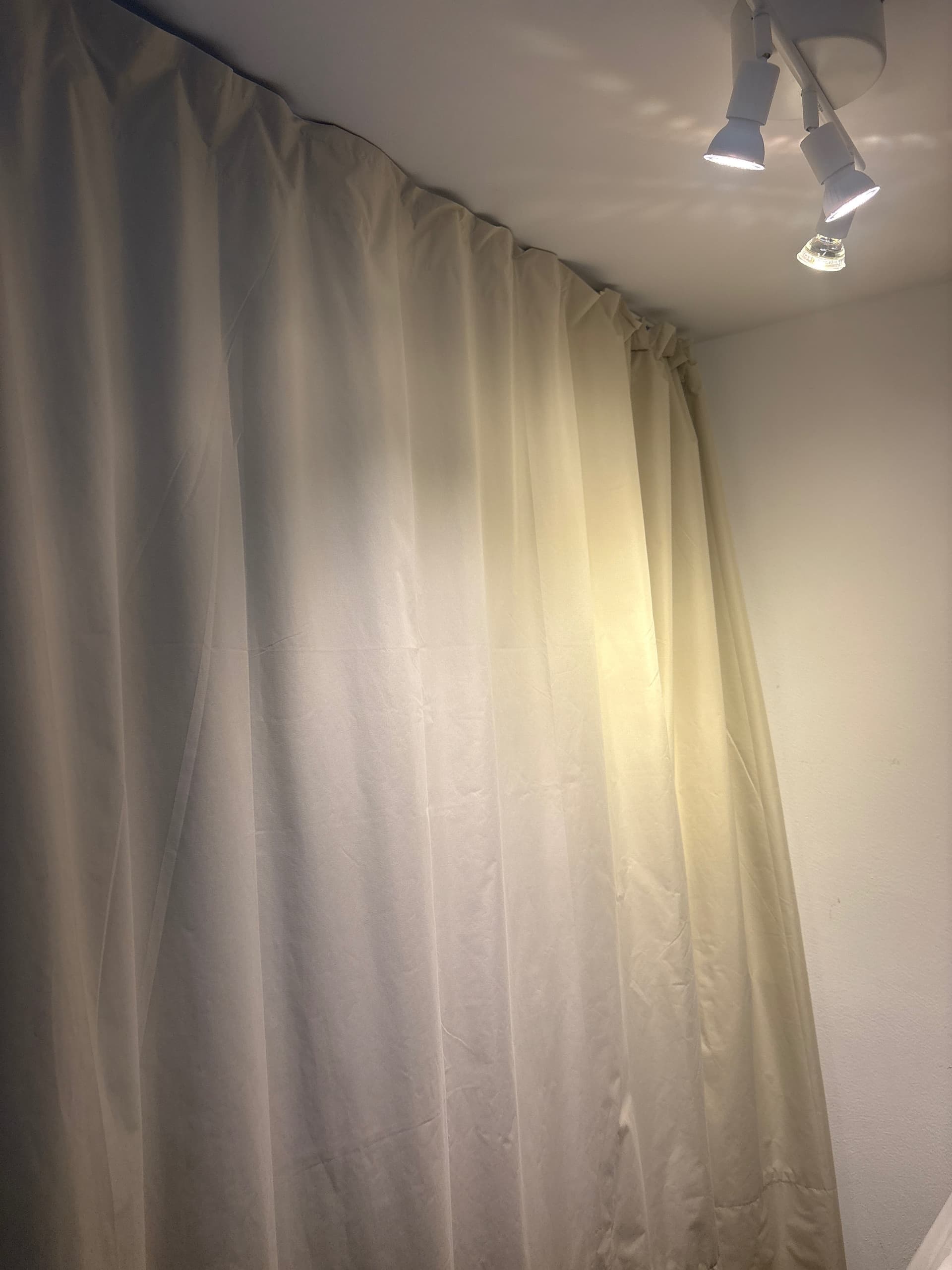 BENGTA block-out curtain, 1 piece, beige/with heading tape, 210x250 cm