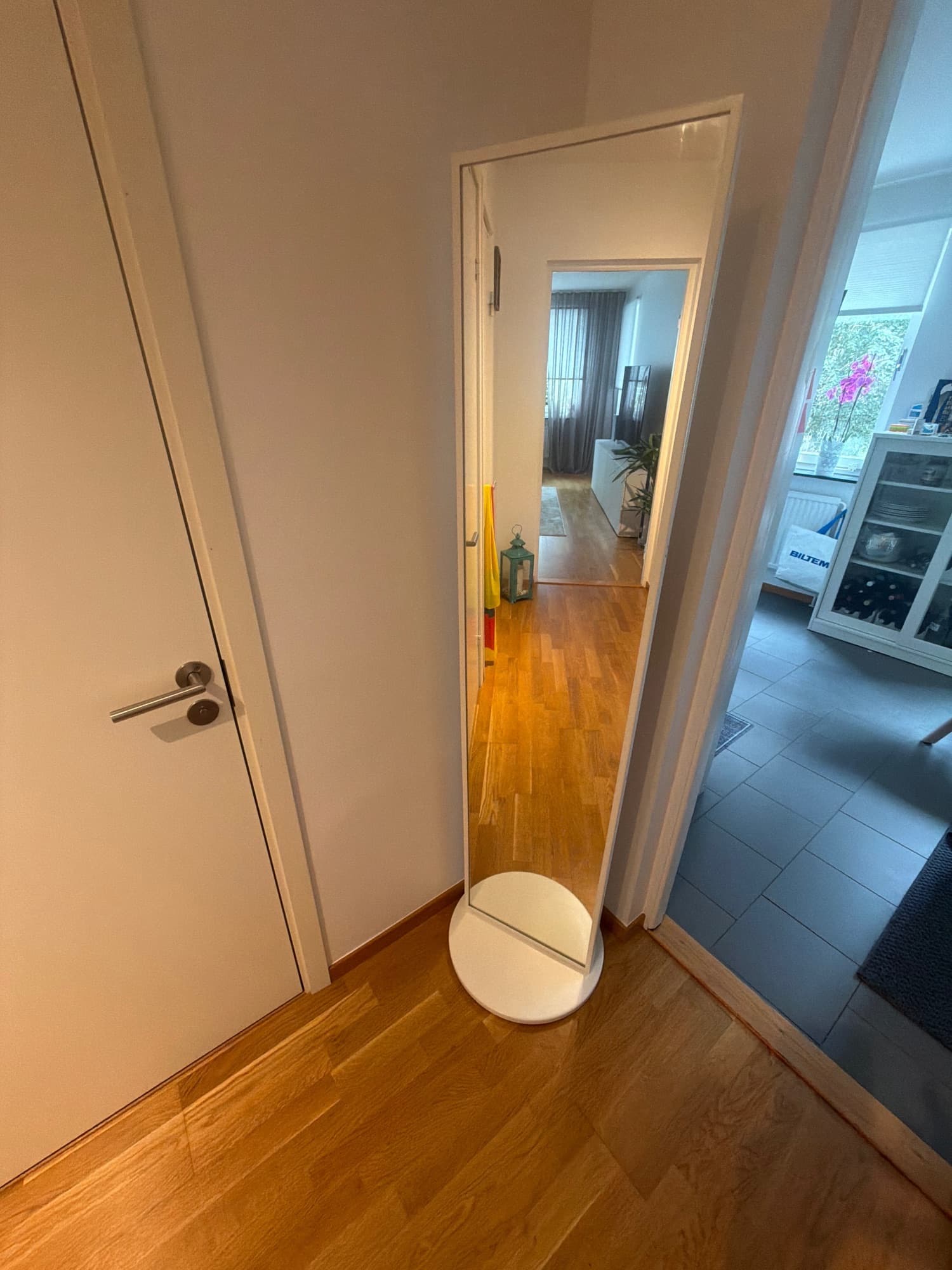 GOLV OCH VÄGGSPEGEL Spegel, vit, 40x150 cm