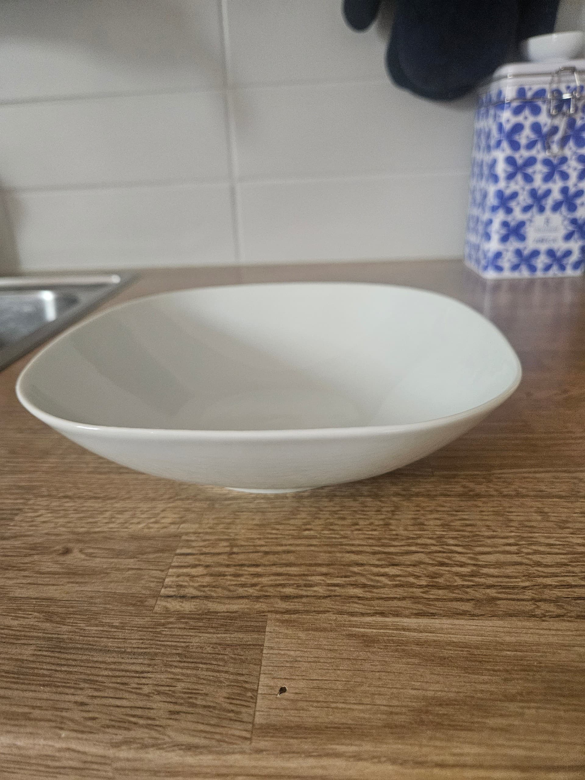 GODMIDDAG deep plate, white, 23 cm