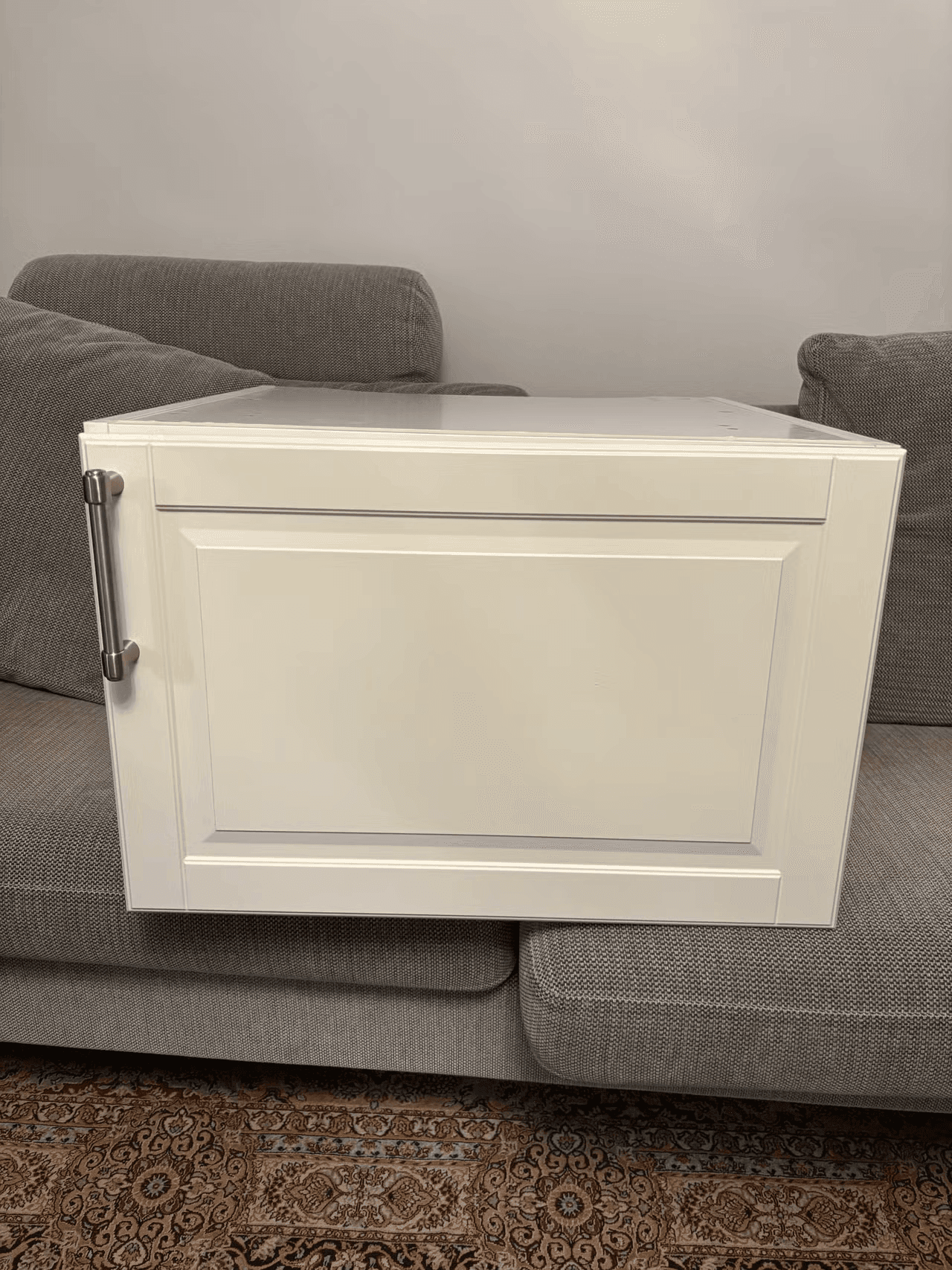 METOD top cabinet for fridge/freezer, white/Bodbyn off-white, 60x40 cm