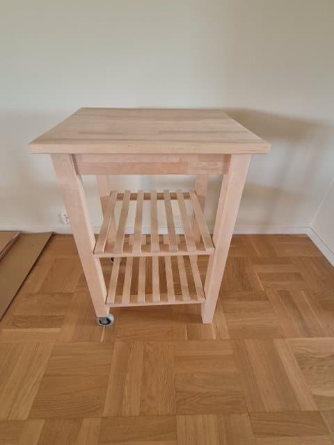 BEKVÄM kitchen trolley, birch, 58x50 cm