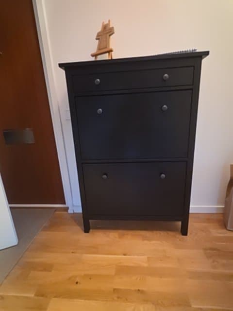 GULLABERG shoe cabinet with 2 compartments, white, 88x30x122 cm