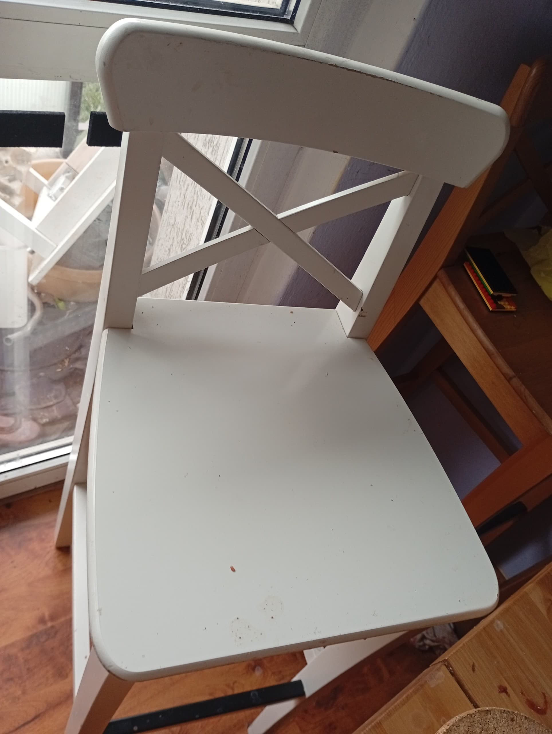 ROSENTORP Stołek barowy z oparciem, wysokość blatu/biały, 63 cm