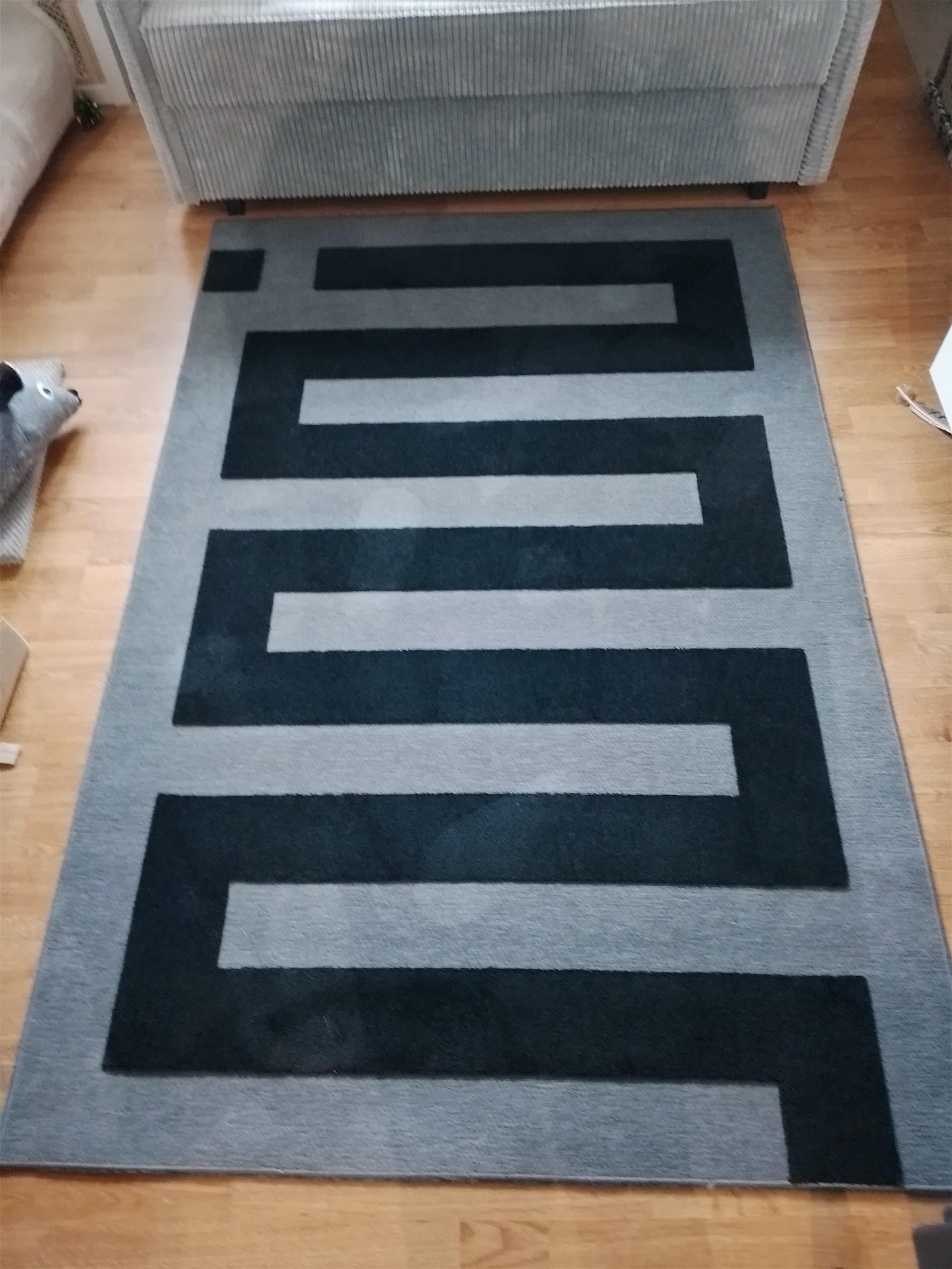 BLÅSKATA dywan, czarny/szary, 105x160 cm