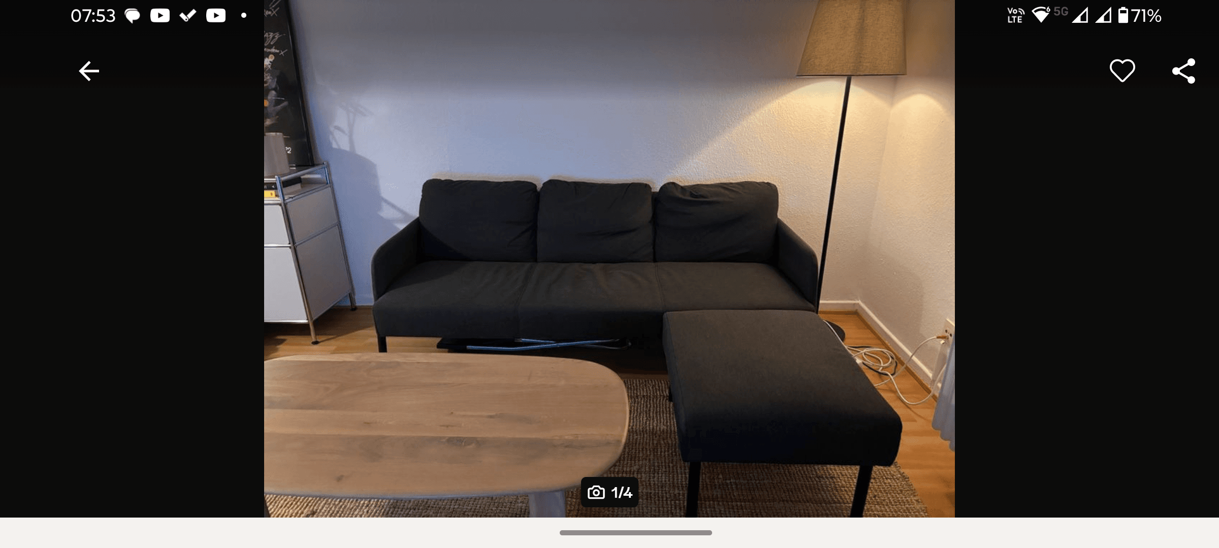 GLOSTAD sofa 3-osobowa z szezlongiem