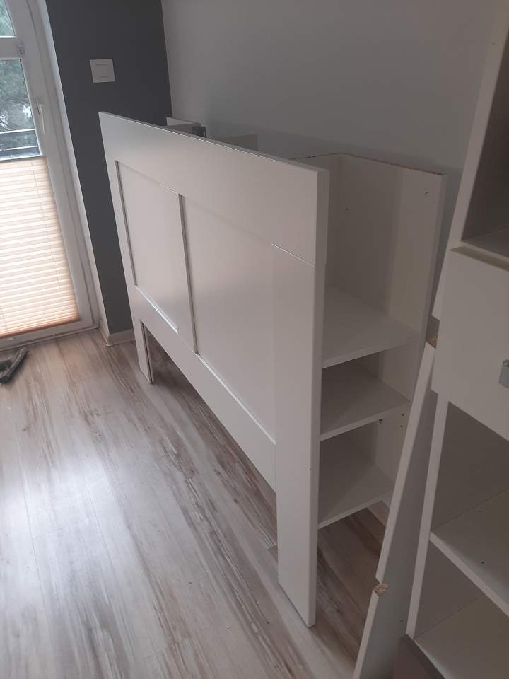 BRIMNES zagłówek ze schowkiem, biały, 140 cm