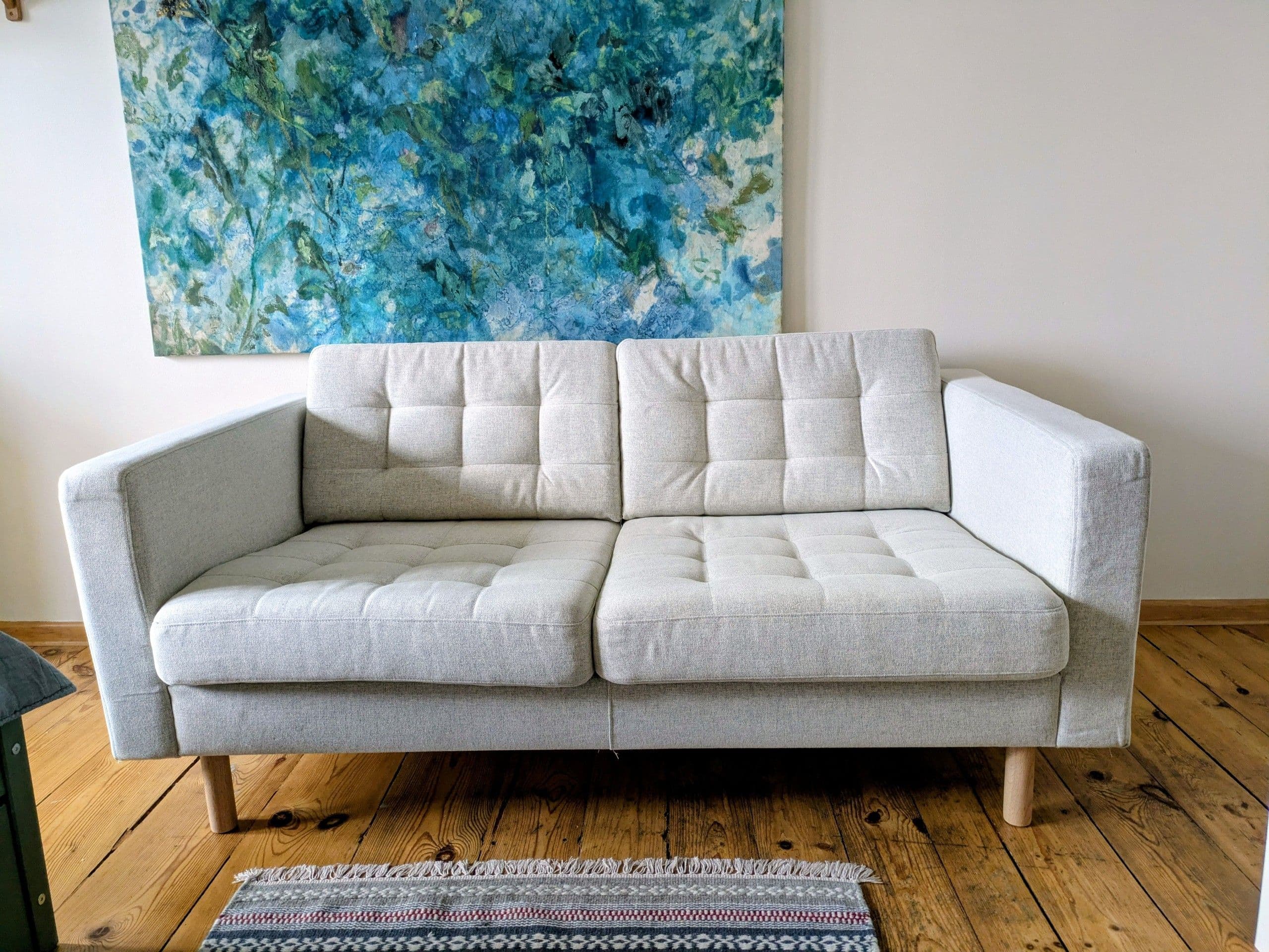 LANDSKRONA sofa 2-osobowa, Gunnared/beżowy drewno