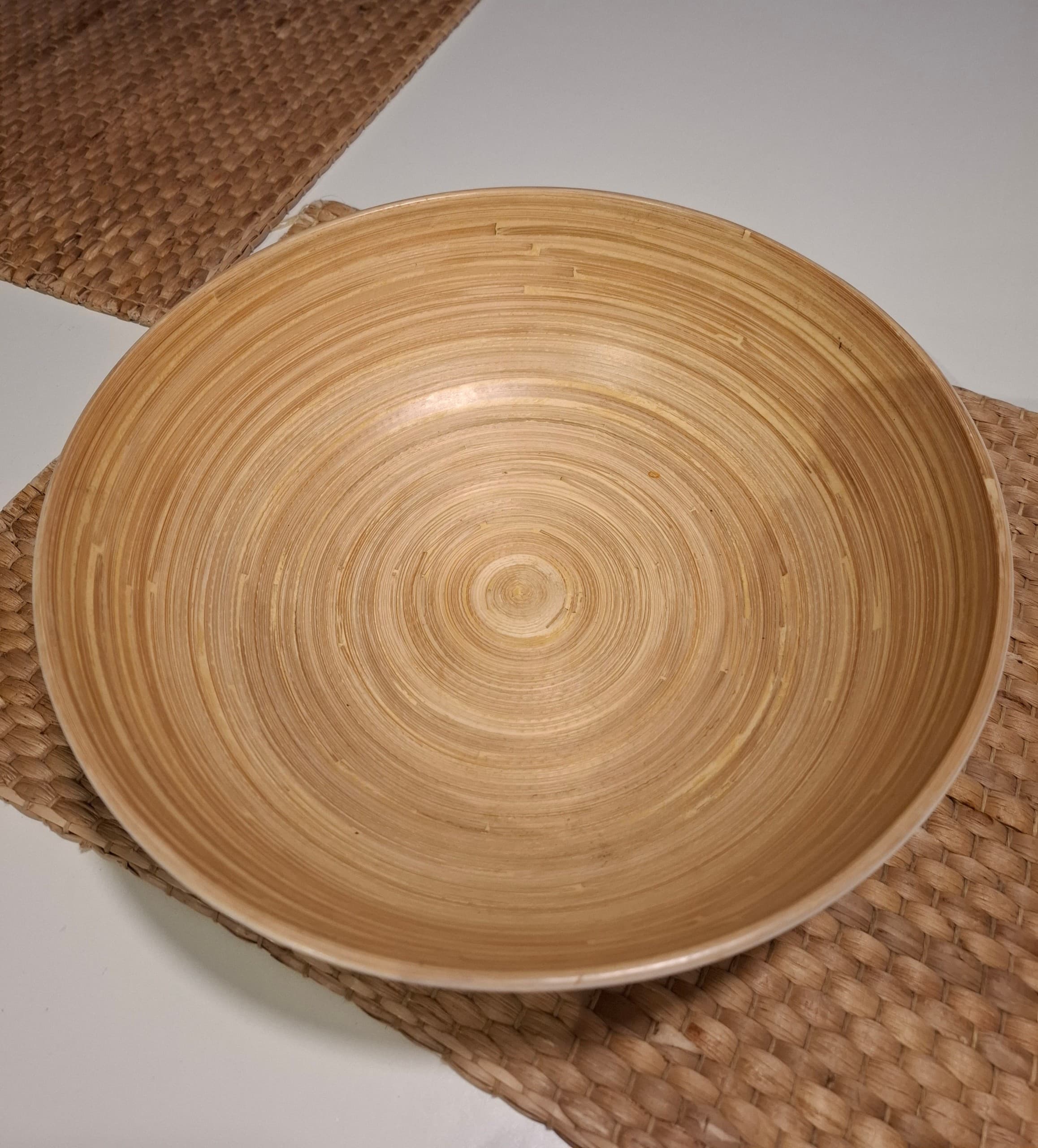 RUNDLIG miska biały/bambus śr.30 cm.