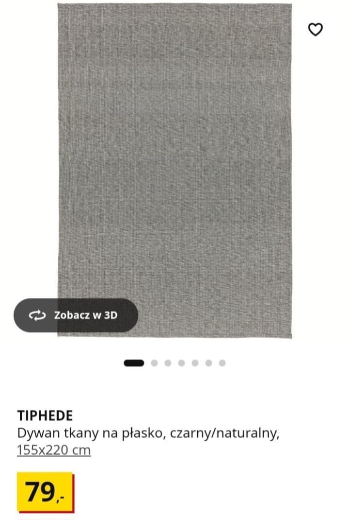 TIPHEDE dywan tkany na płasko, czarny/naturalny, 155x220 cm