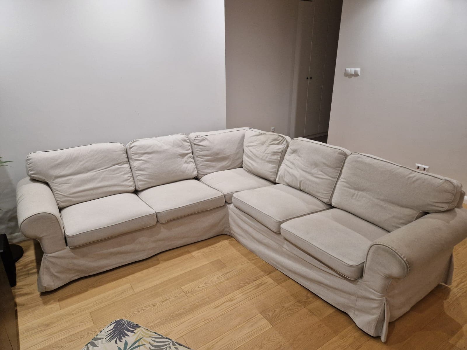 EKTORP sofa narożna 4-osobowa, Hillared beżowy