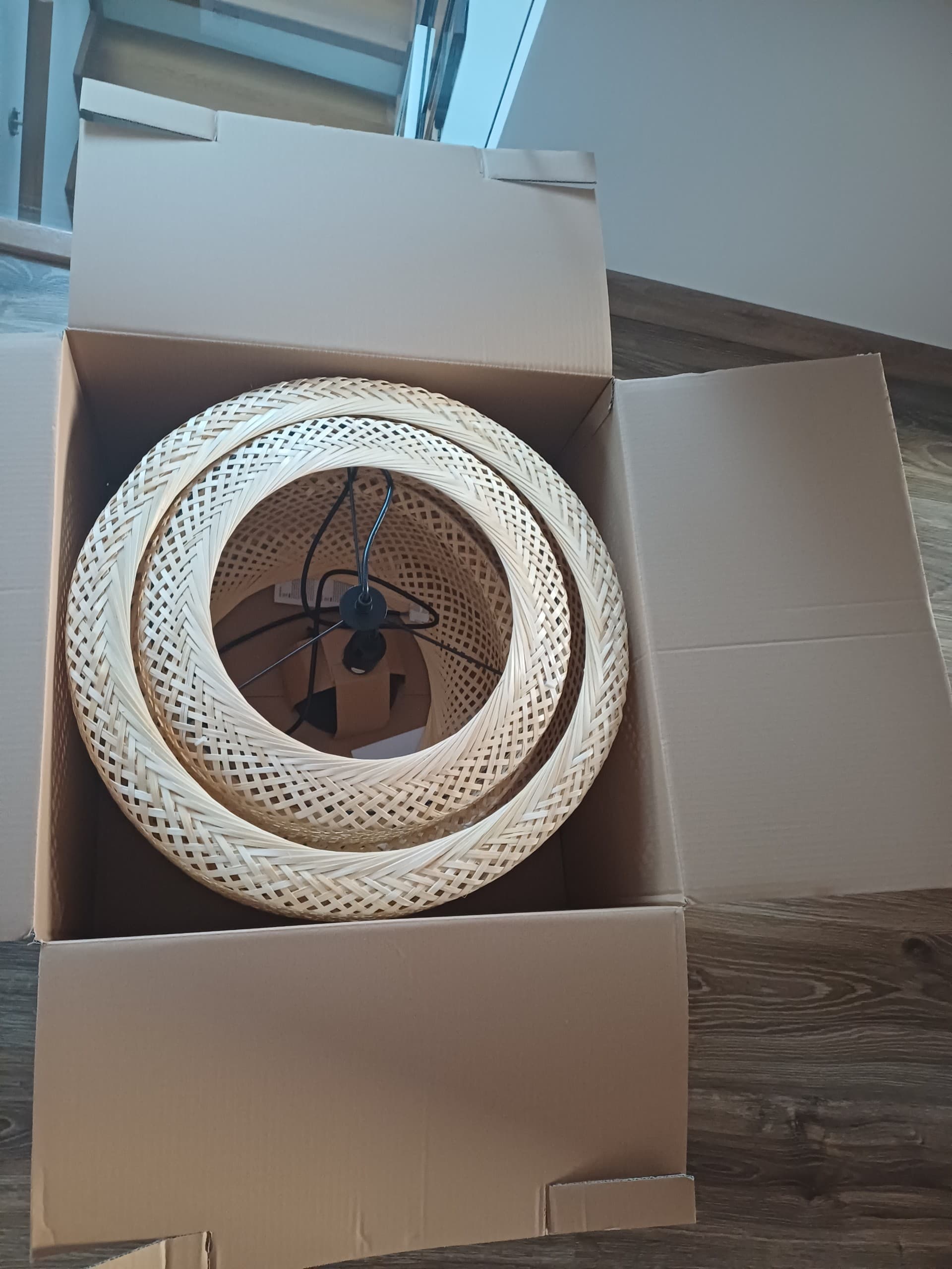 SINNERLIG lampa wisząca, bambus/wykonano ręcznie, 50 cm