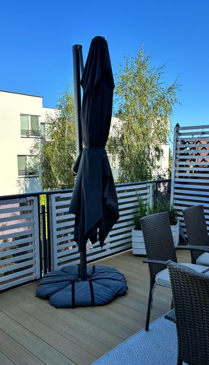 SEGLARÖ zawieszany parasol, antracyt/z nachyleniem, 330x240 cm