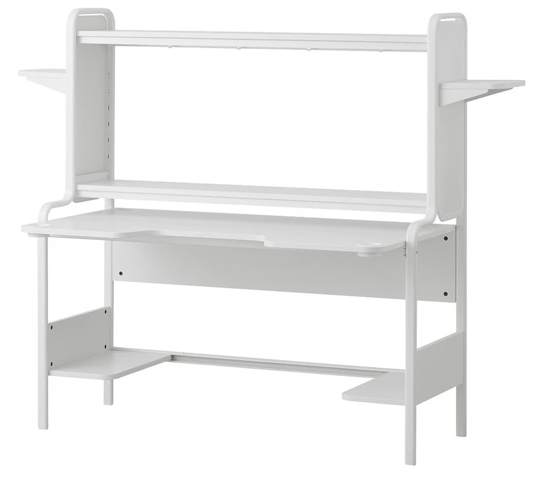 FREDDE biurko gamingowe, czarny, 140/185x74x146 cm