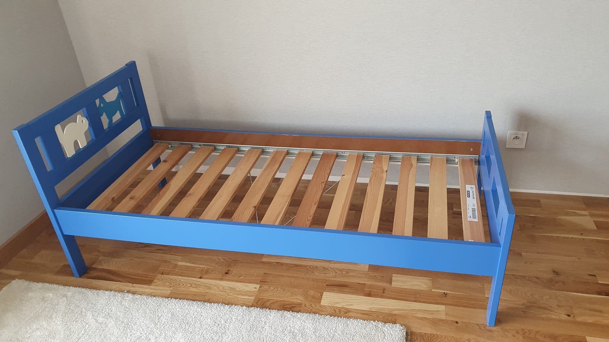 KRITTER rama łóżka z dnem z listew, biały, 70x160 cm