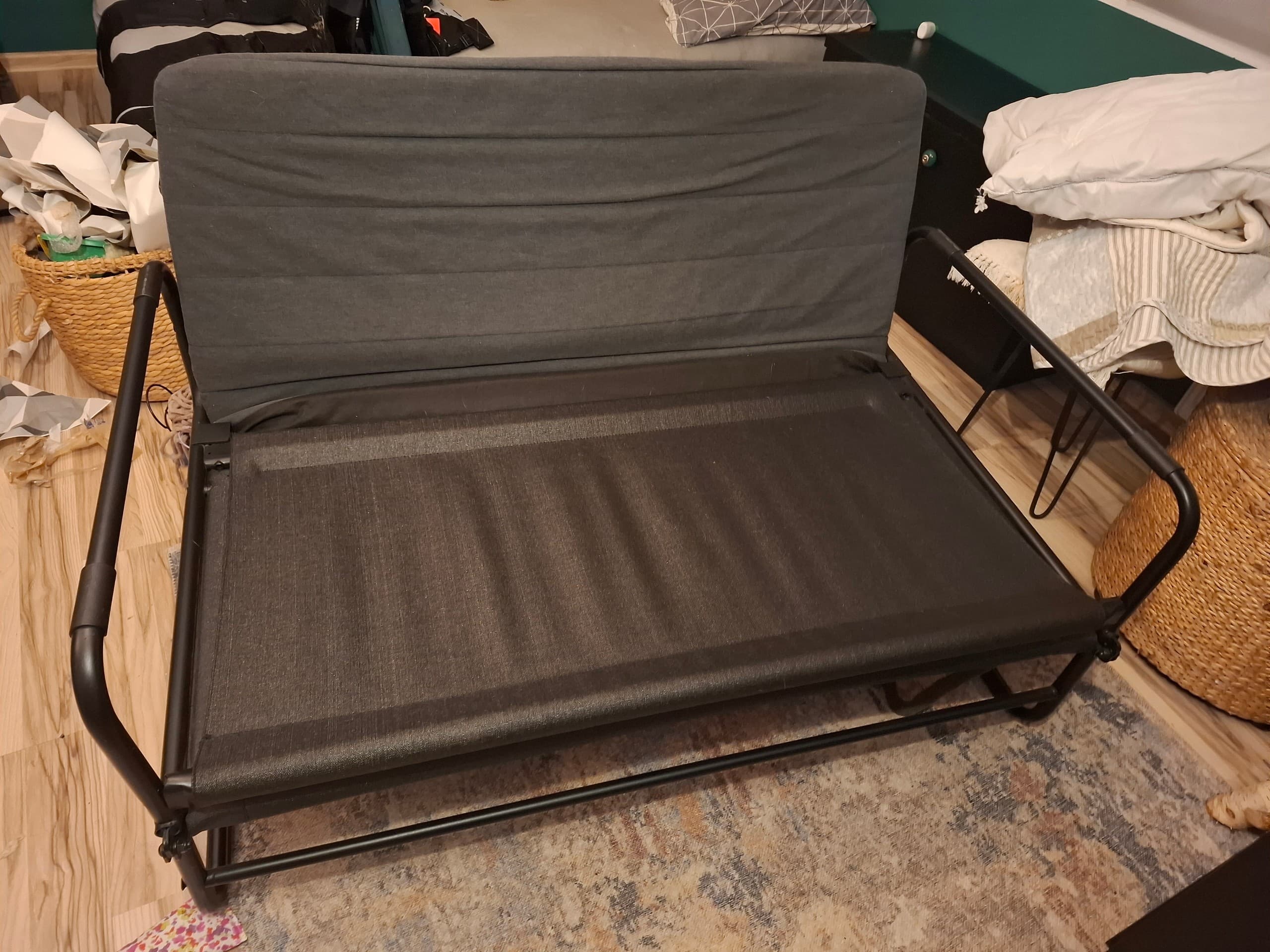 HAMMARN sofa rozkładana, Knisa ciemnoszary/czarny