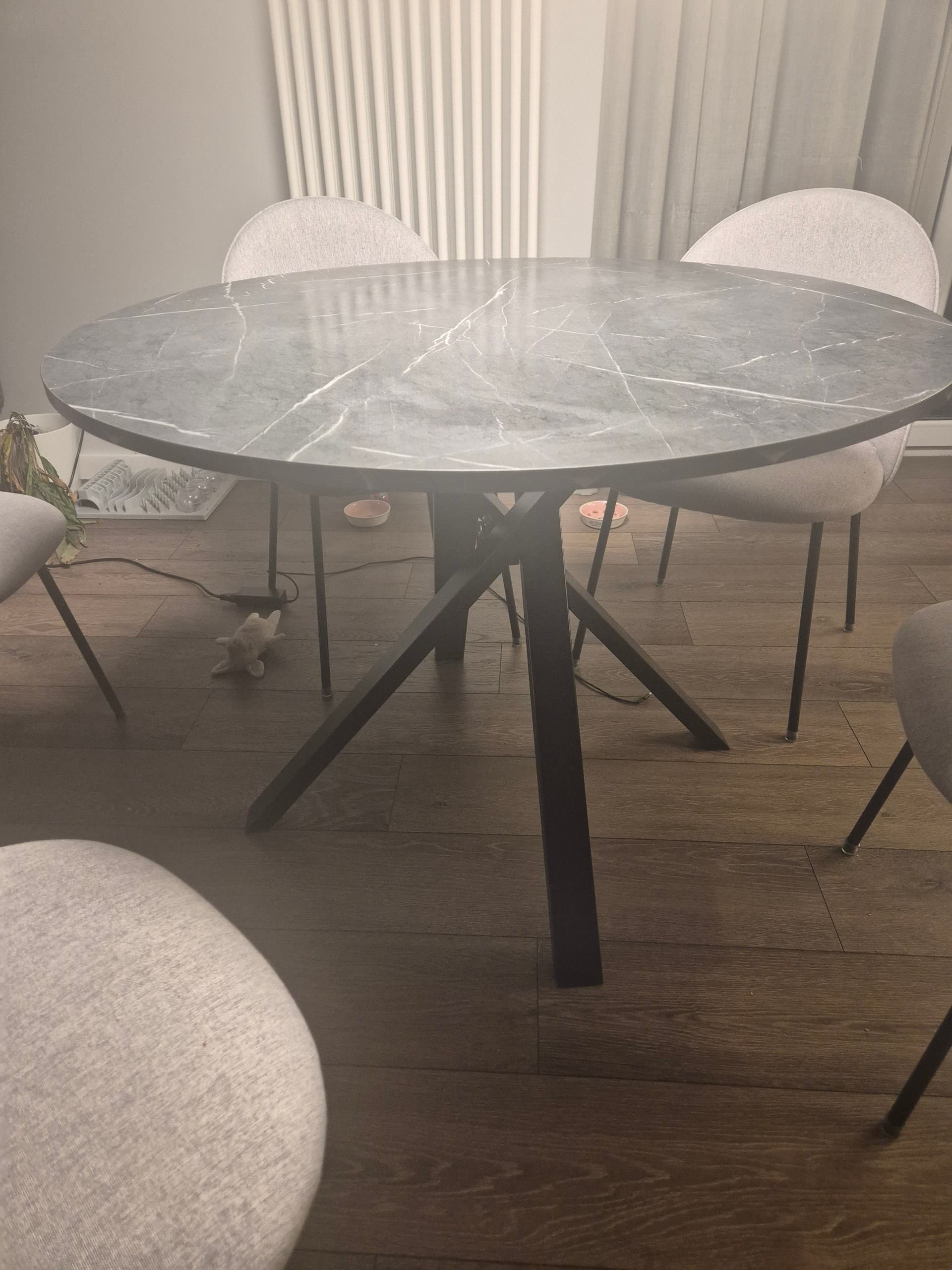 MARIEDAMM stół, czarny imitacja marmuru, 105 cm