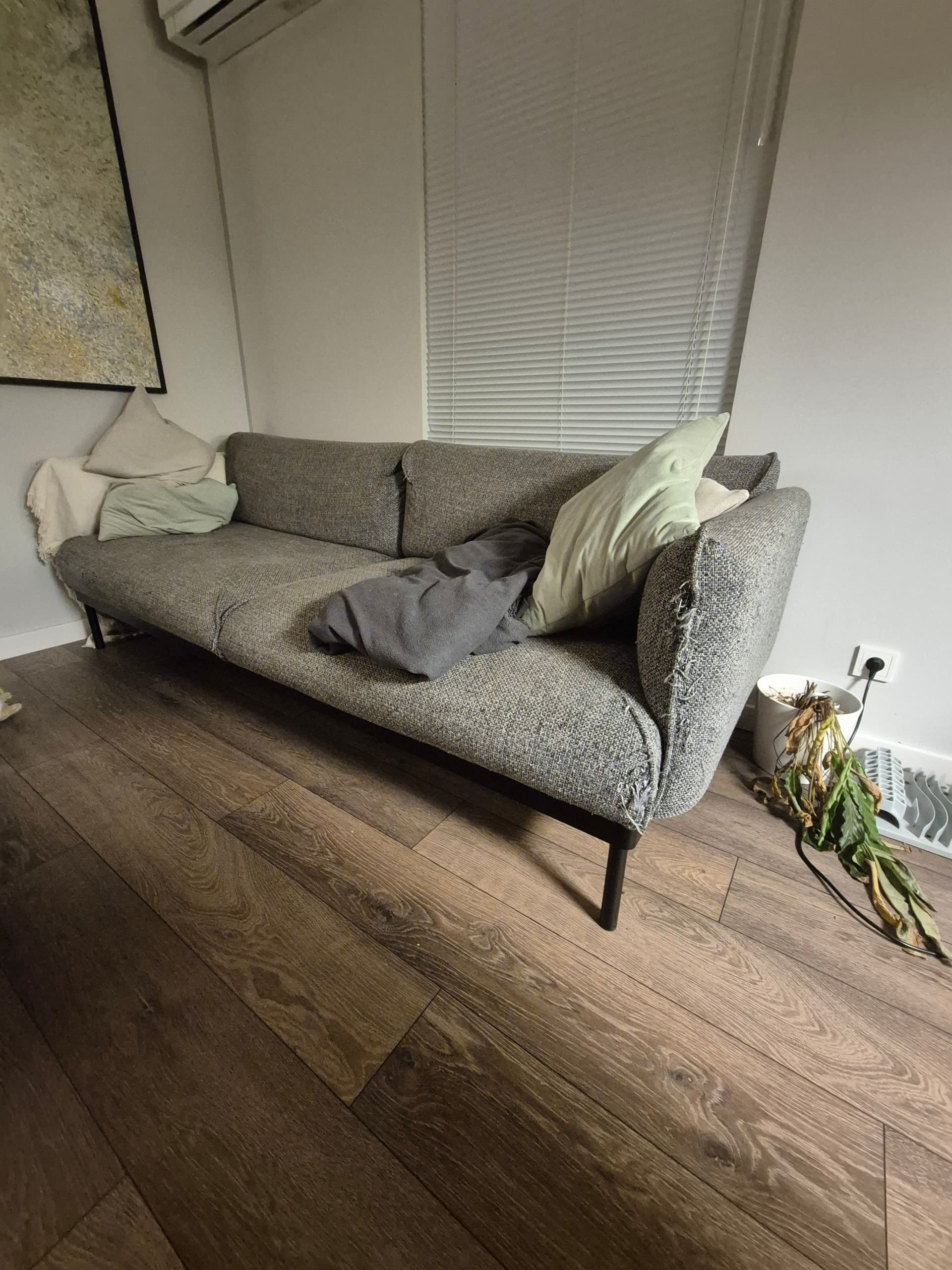 ÄPPLARYD sofa 3-osobowa, Lejde szary-czarny