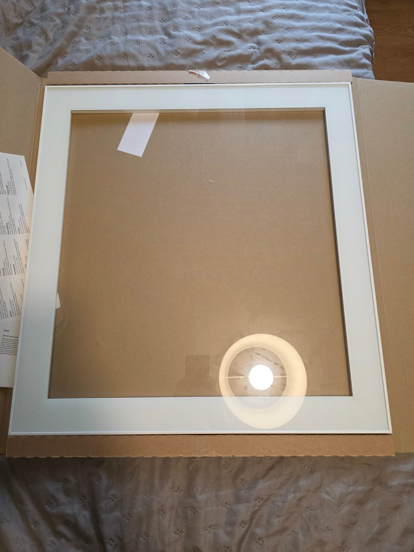 GLASSVIK drzwi szklane, biały/jasnozielony szkło bezbarwne, 60x64 cm