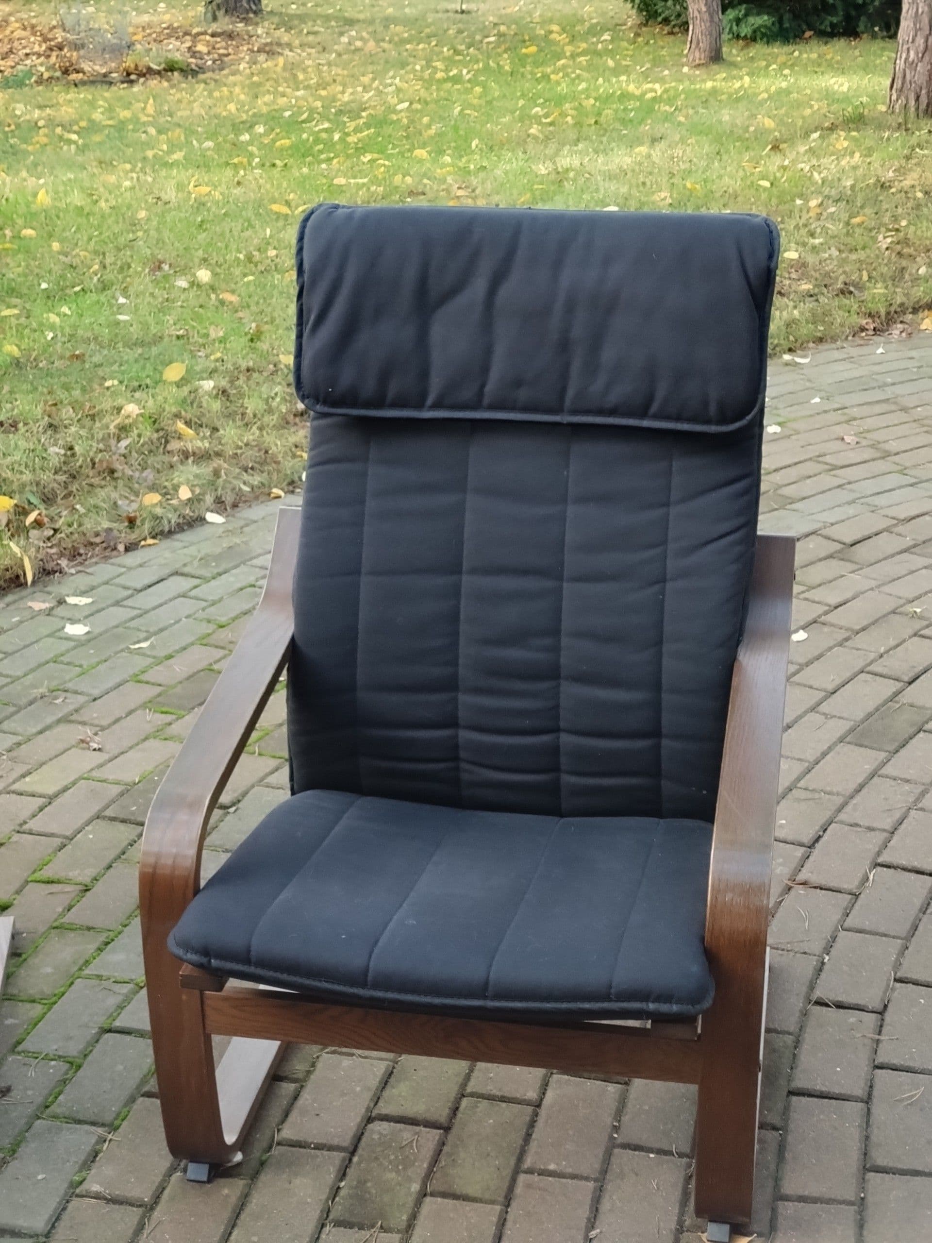POÄNG fotel, brązowy/Glose ciemnobrązowy