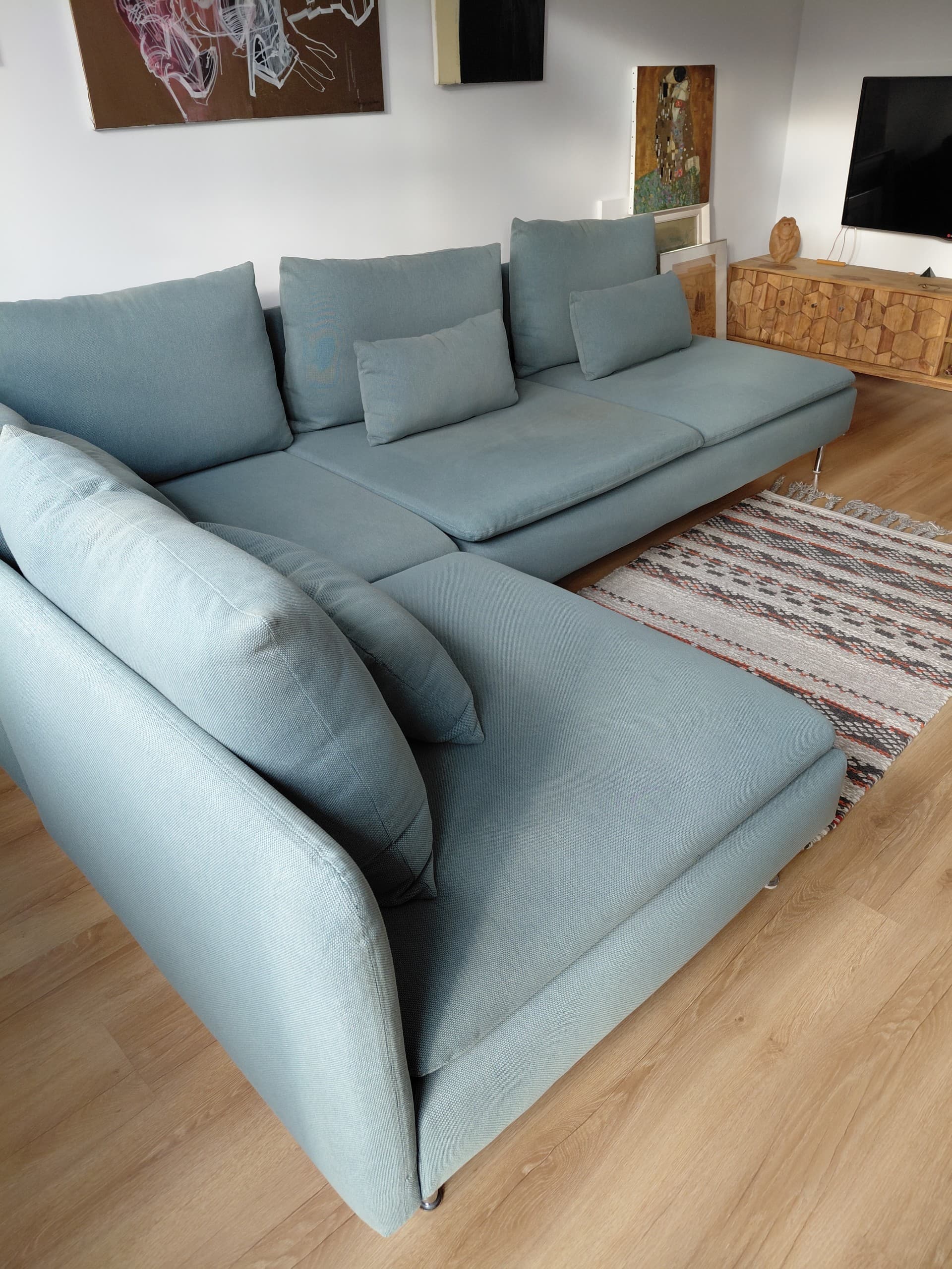 SÖDERHAMN sofa narożna 4-osobowa, z otwartym końcem/Tallmyra jasnozielony