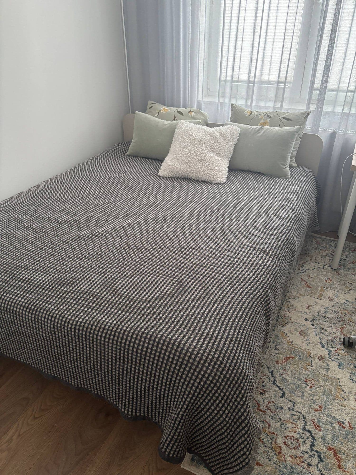 PELARTUJA narzuta, ciemnoszary/jasnoszary, 230x250 cm