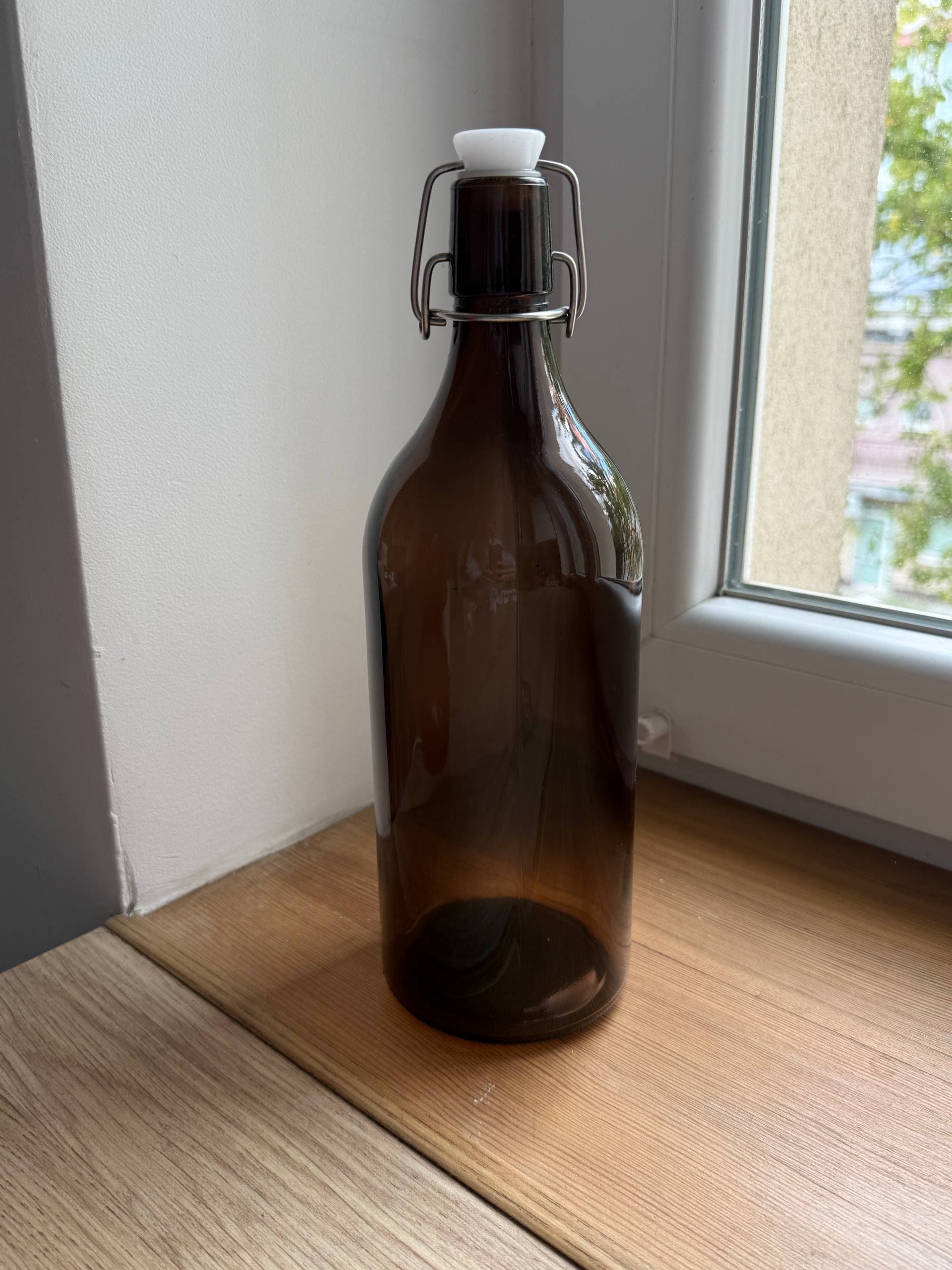KORKEN butelka z kapslem, szkło bezbarwne, 1 l