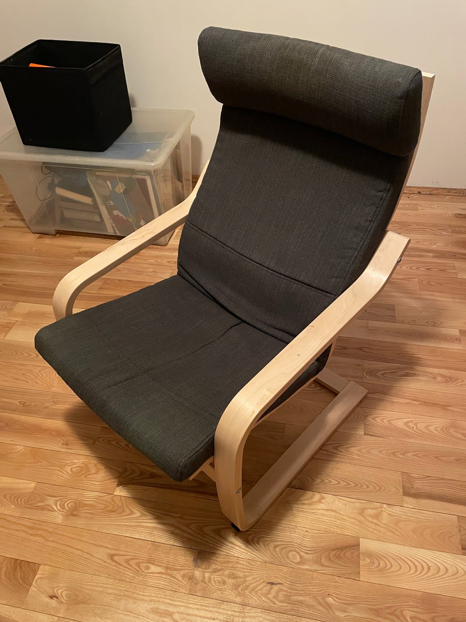 POÄNG fotel, okl brzoz/Gunnared beżowy