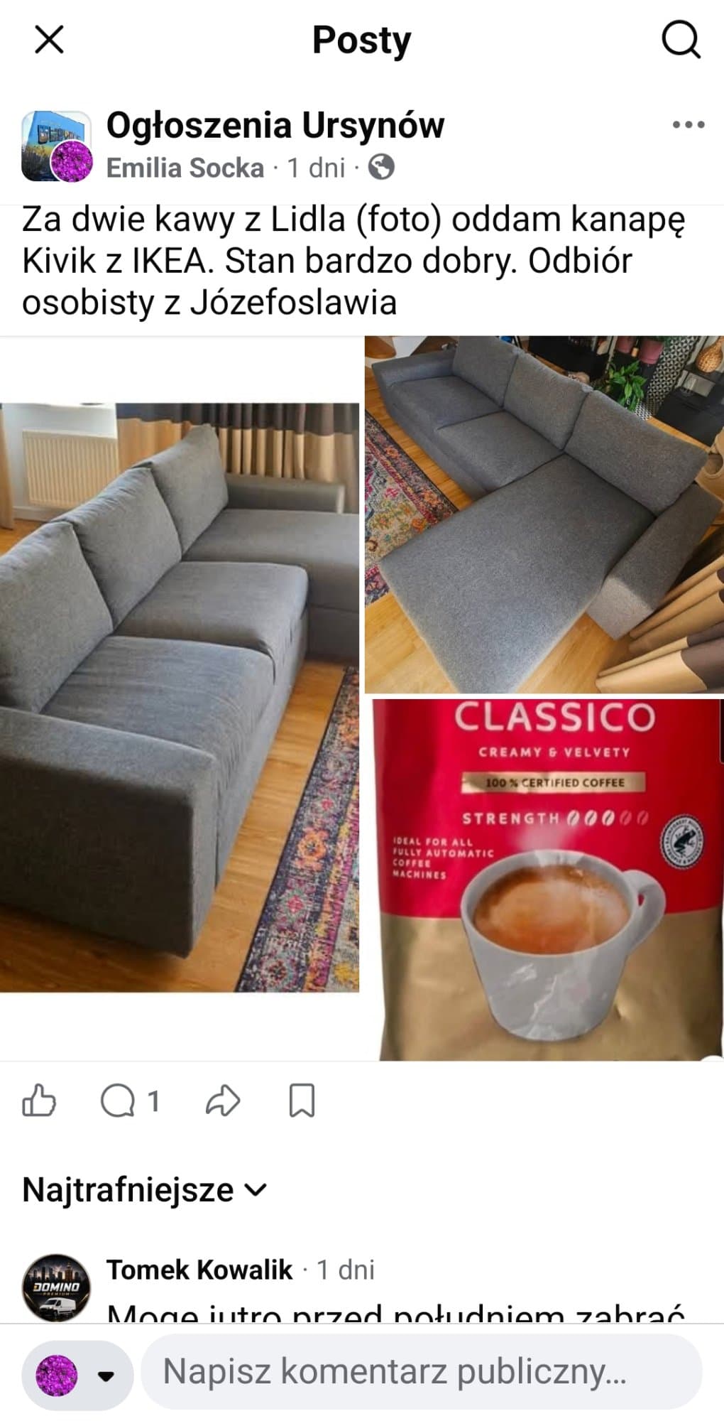KIVIK sofa 3-osobowa z szezlongiem, Gunnared średnioszary