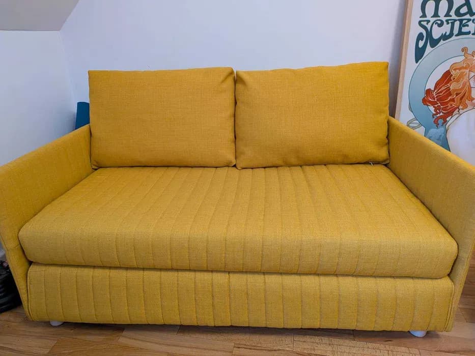 FRIDHULT sofa rozkładana, Skiftebo żółty