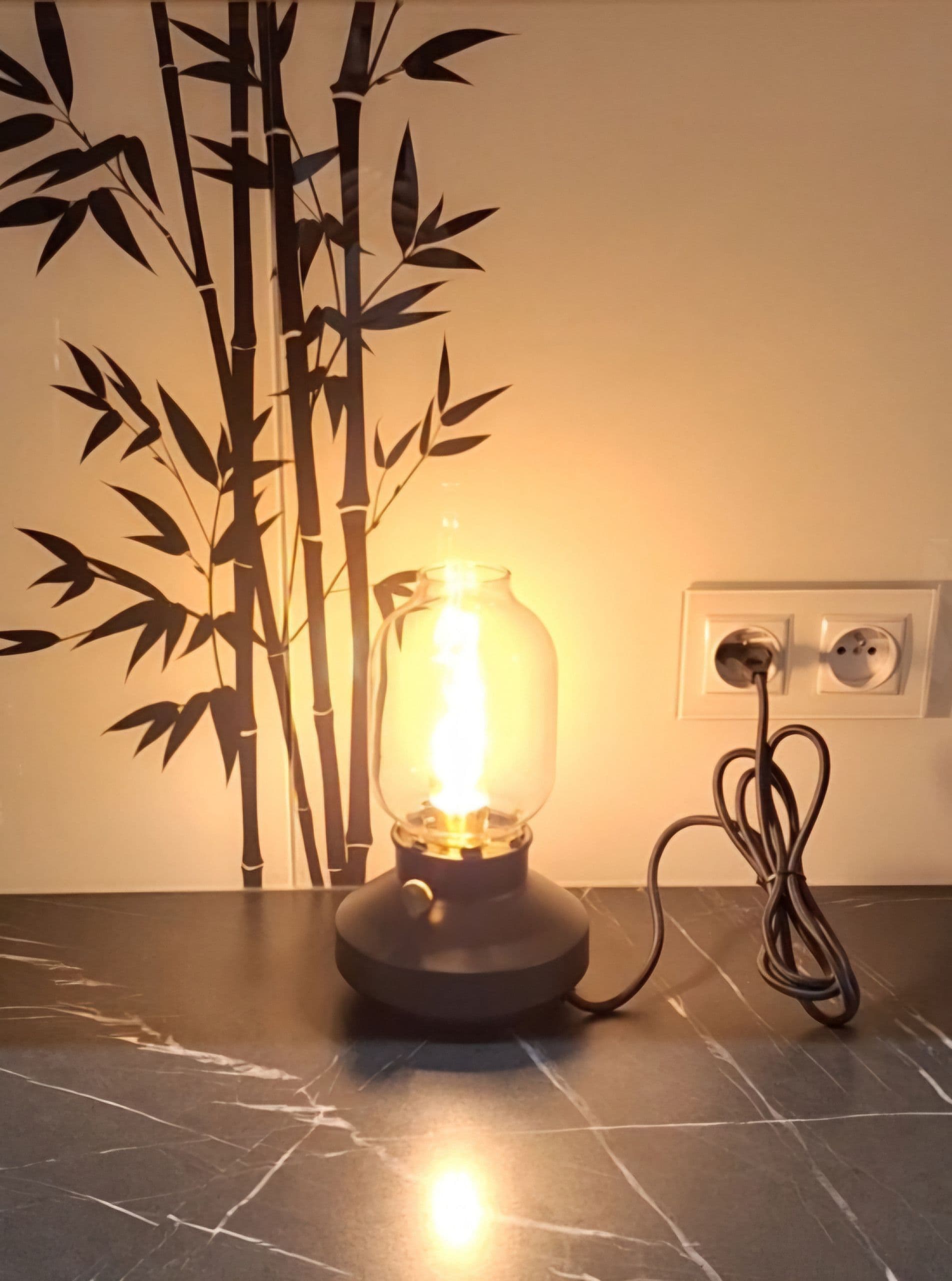 TÄRNABY lampa stołowa, można przyciemniać antracyt, 25 cm