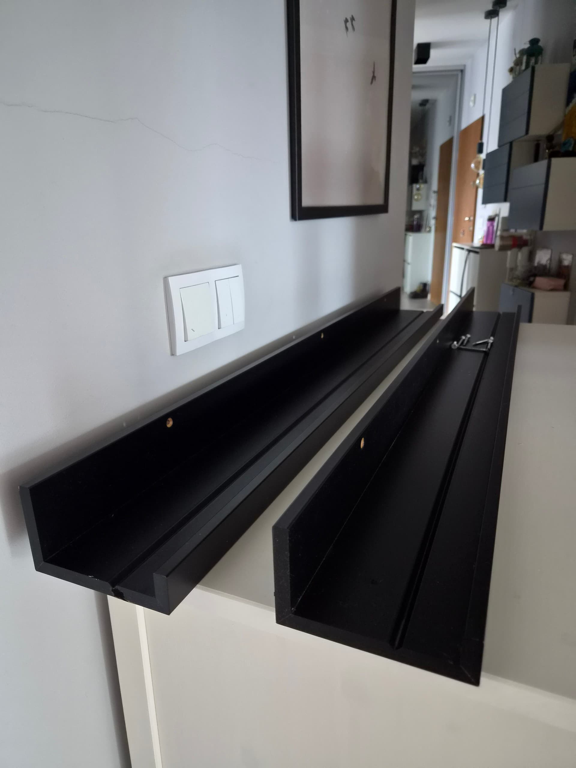 MOSSLANDA półka na zdjęcia, czarny, 115 cm
