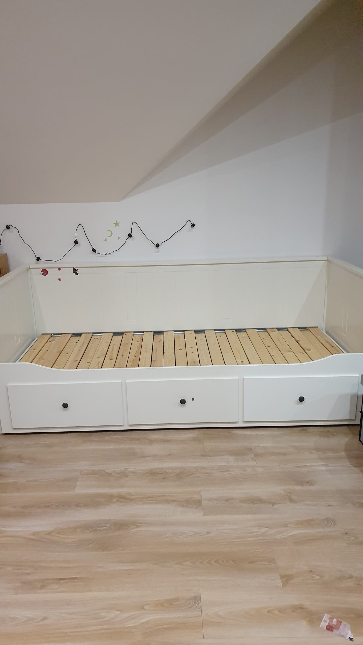 HEMNES rama leżanki z 3 szufladami, biały, 80x200 cm