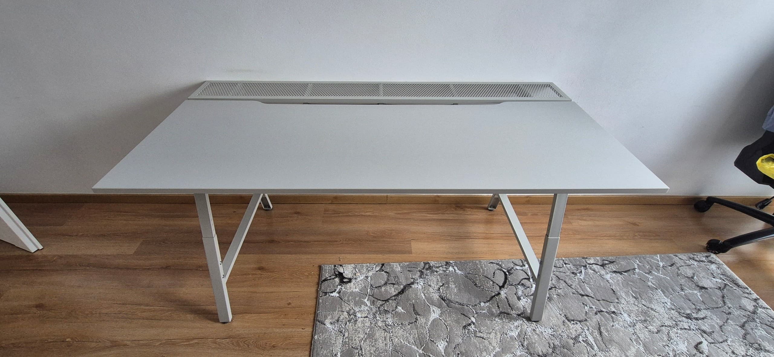 UTESPELARE biurko gamingowe, imitacja jesionu/szary, 160x80 cm