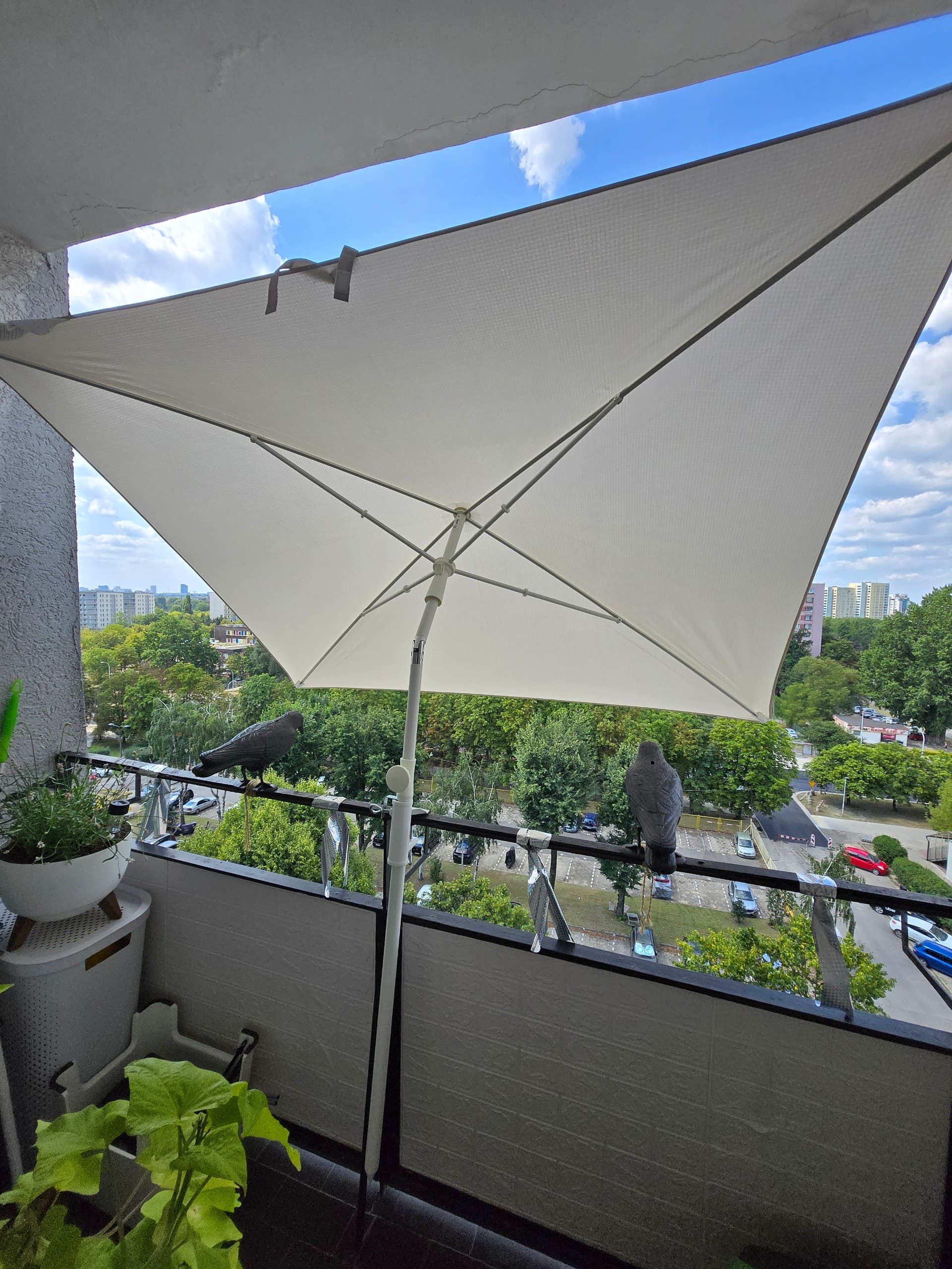 PARASOL JAK NOWY parasol, z nachyleniem/szarobeżowy biały, 180x145 cm