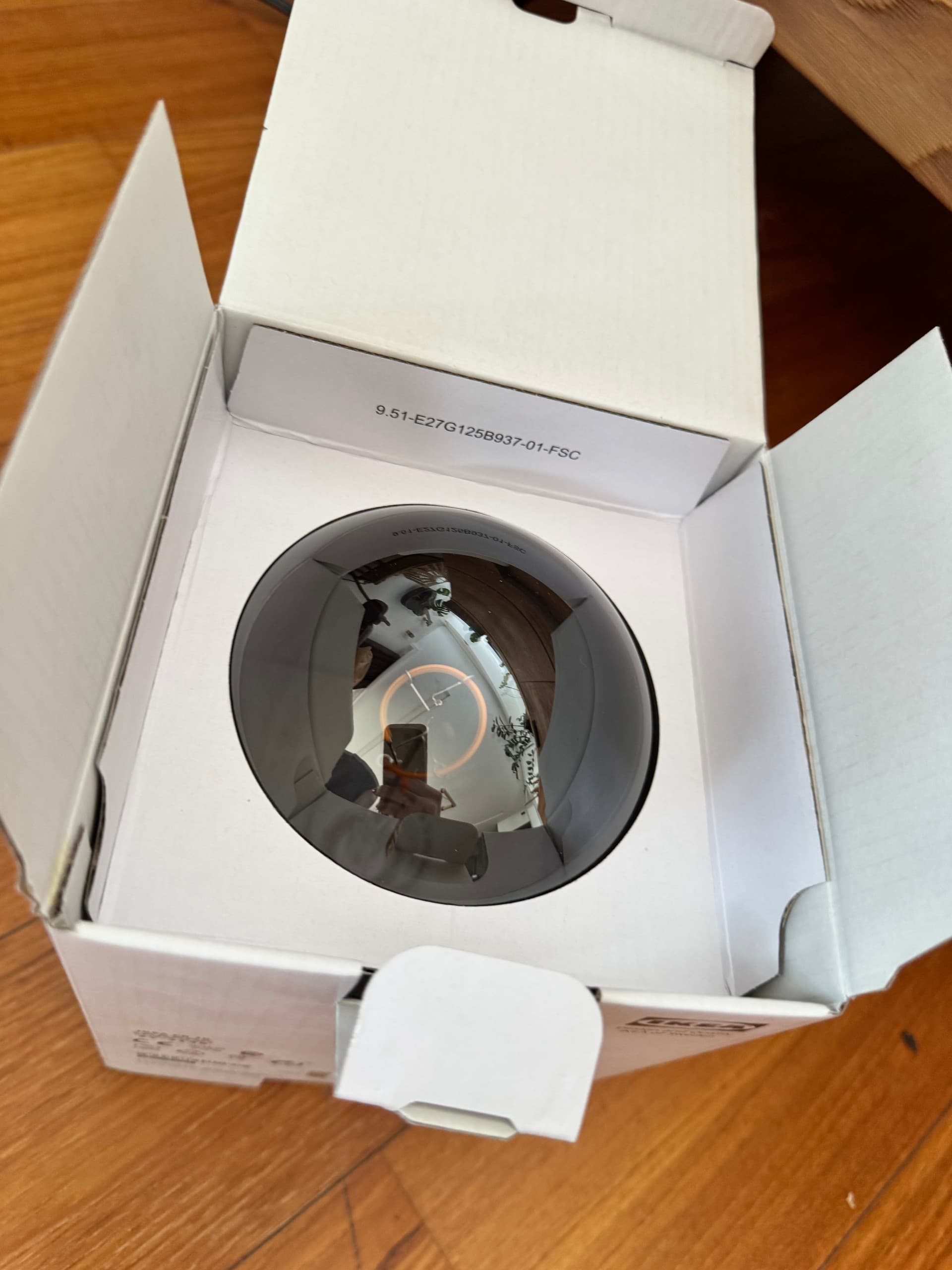 MOLNART Żarówka LED E27 140 lumenów, kula szare szkło przezroczyste, 125 mm