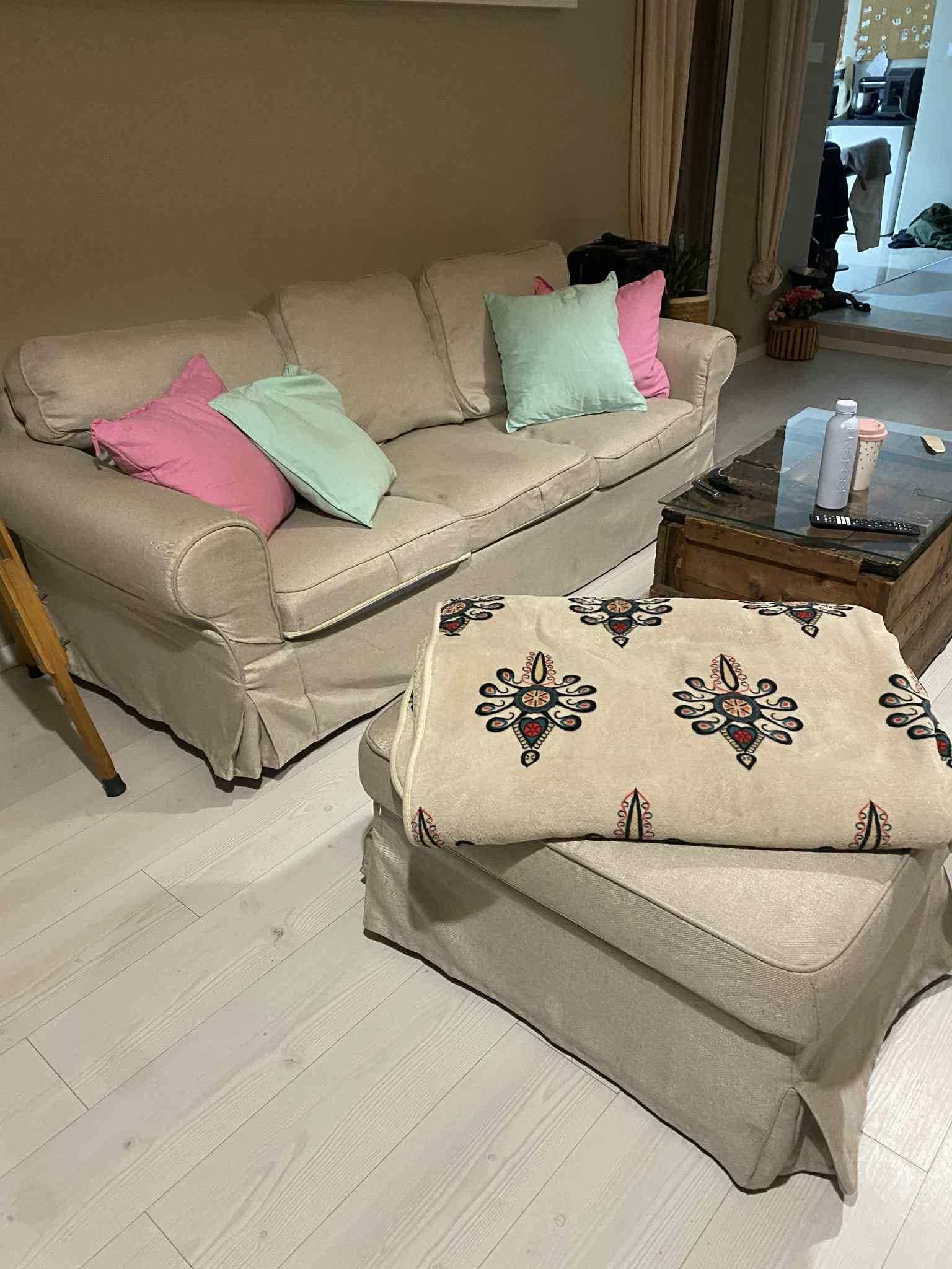 EKTORP sofa 3-osobowa, Kilanda jasnobeżowy