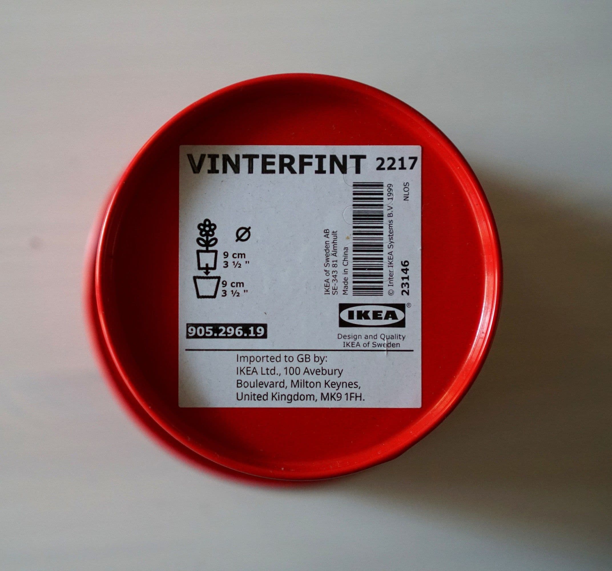 Osłonka doniczki czerwona wzór serce VINTERFINT 