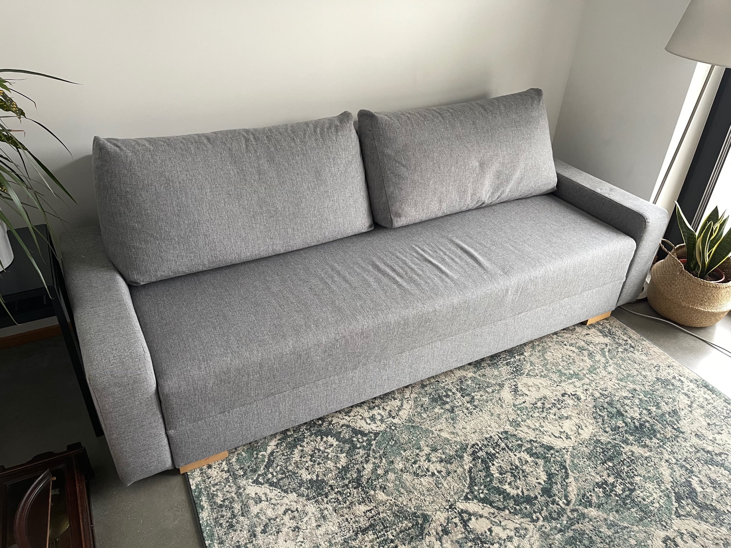 GRÄLVIKEN sofa 3-osobowa, rozkładana, szary