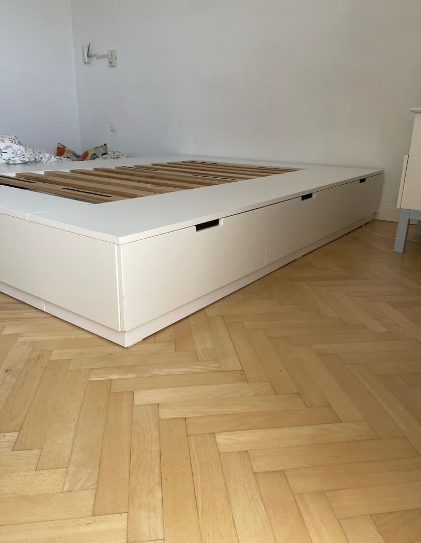 NORDLI rama łóżka z szufladami, biały, 160x200 cm