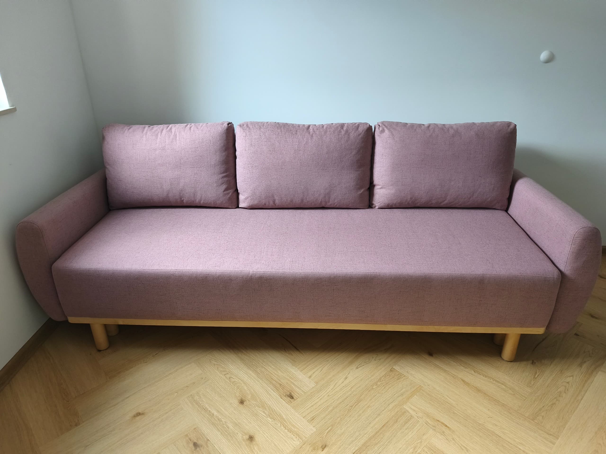 GRUNNARP sofa 3-osobowa, rozkładana, Gunnared jasny różowy